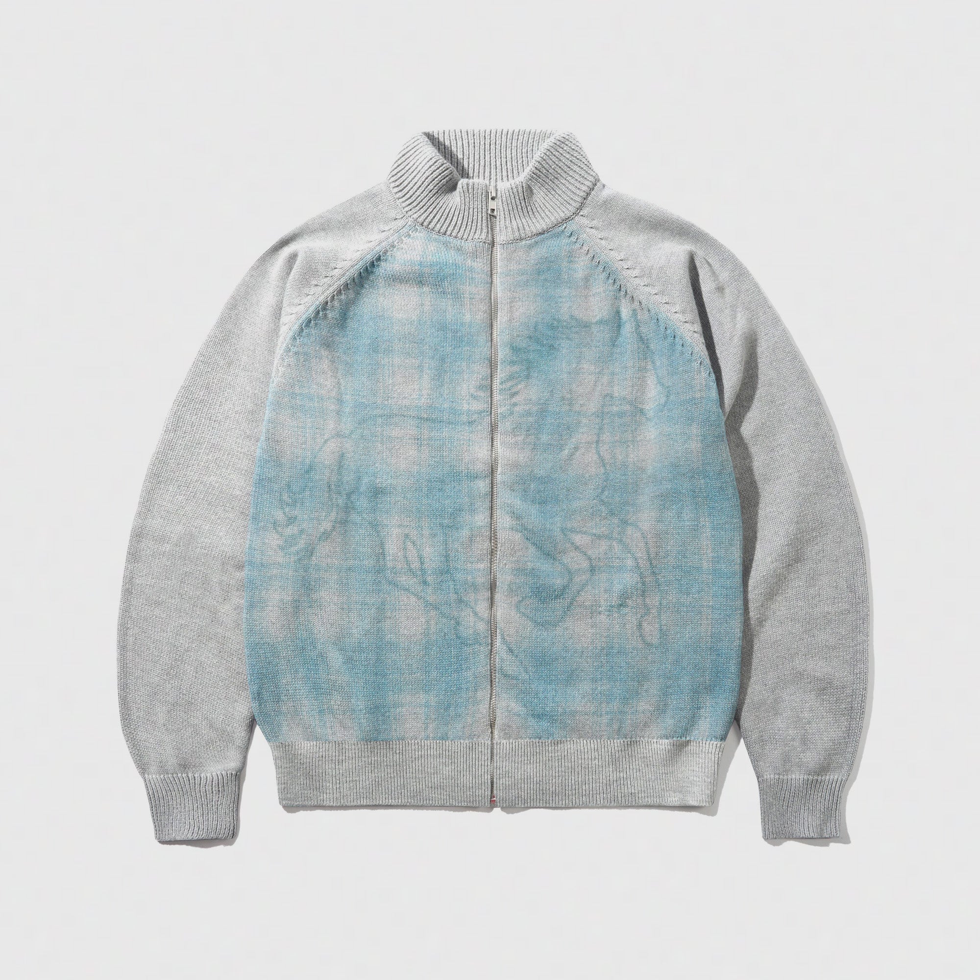 Mustang Zip-Thru Knit Sweater Grey