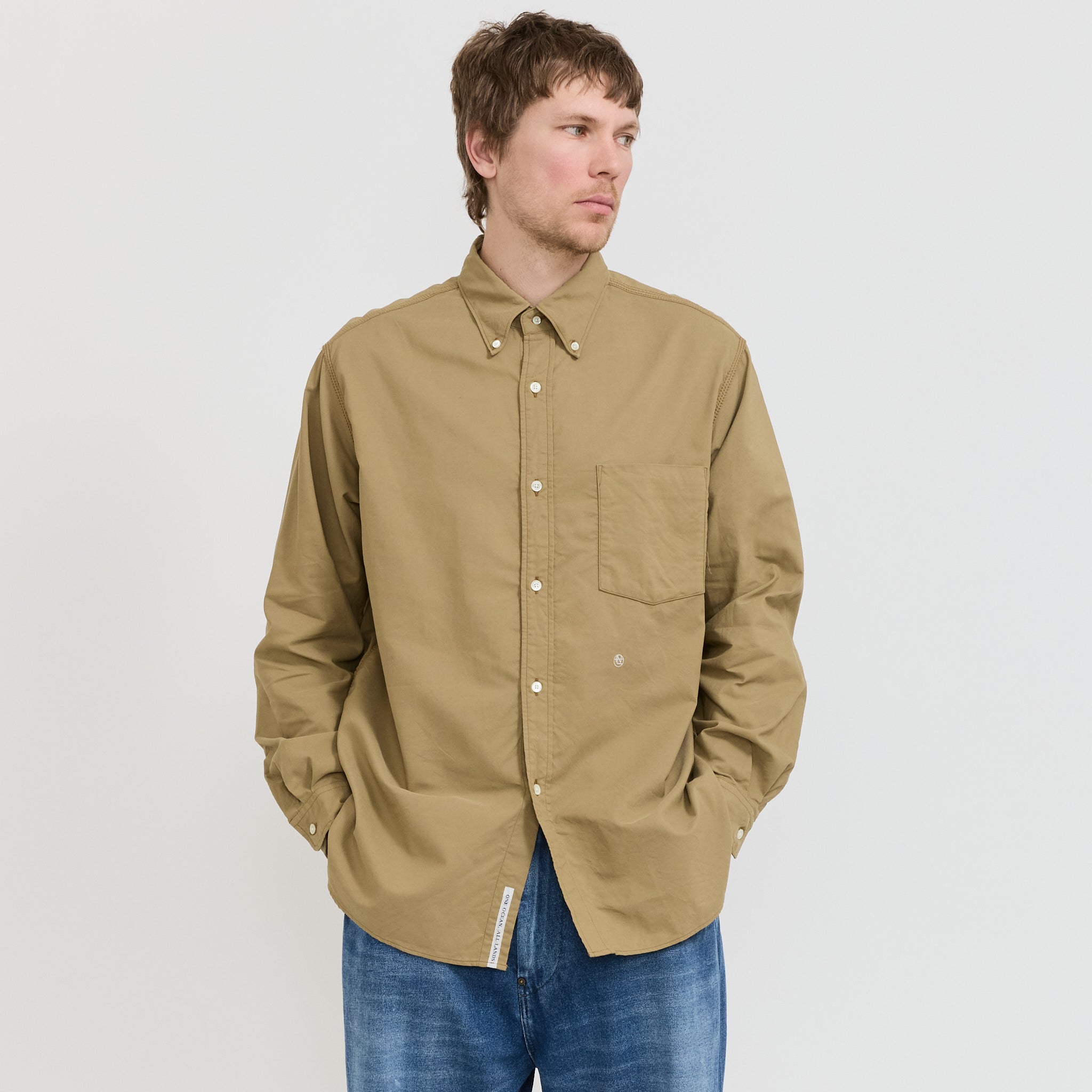 Button Down Wind Shirt Beige