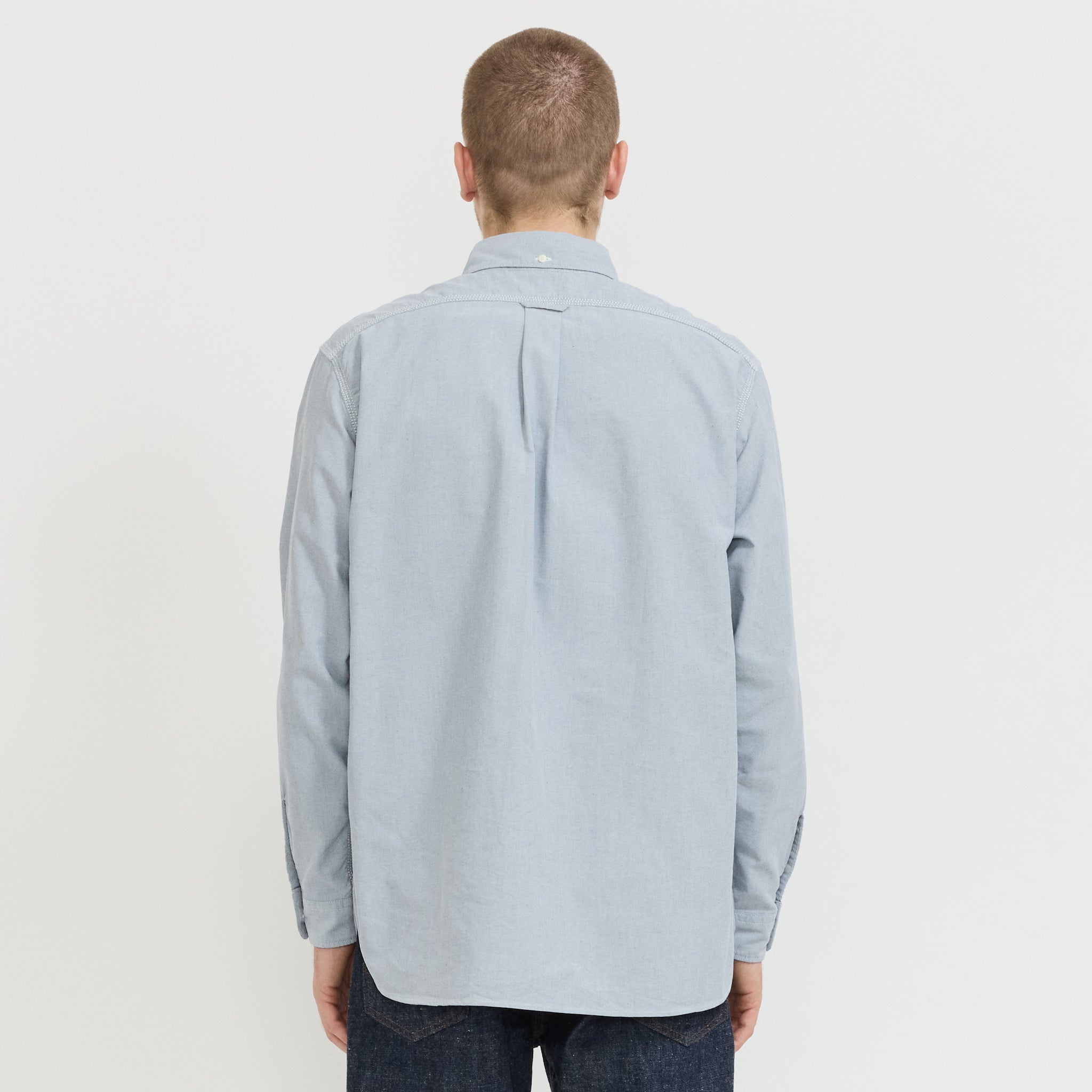 Button Down Wind Shirt Greyish Navy