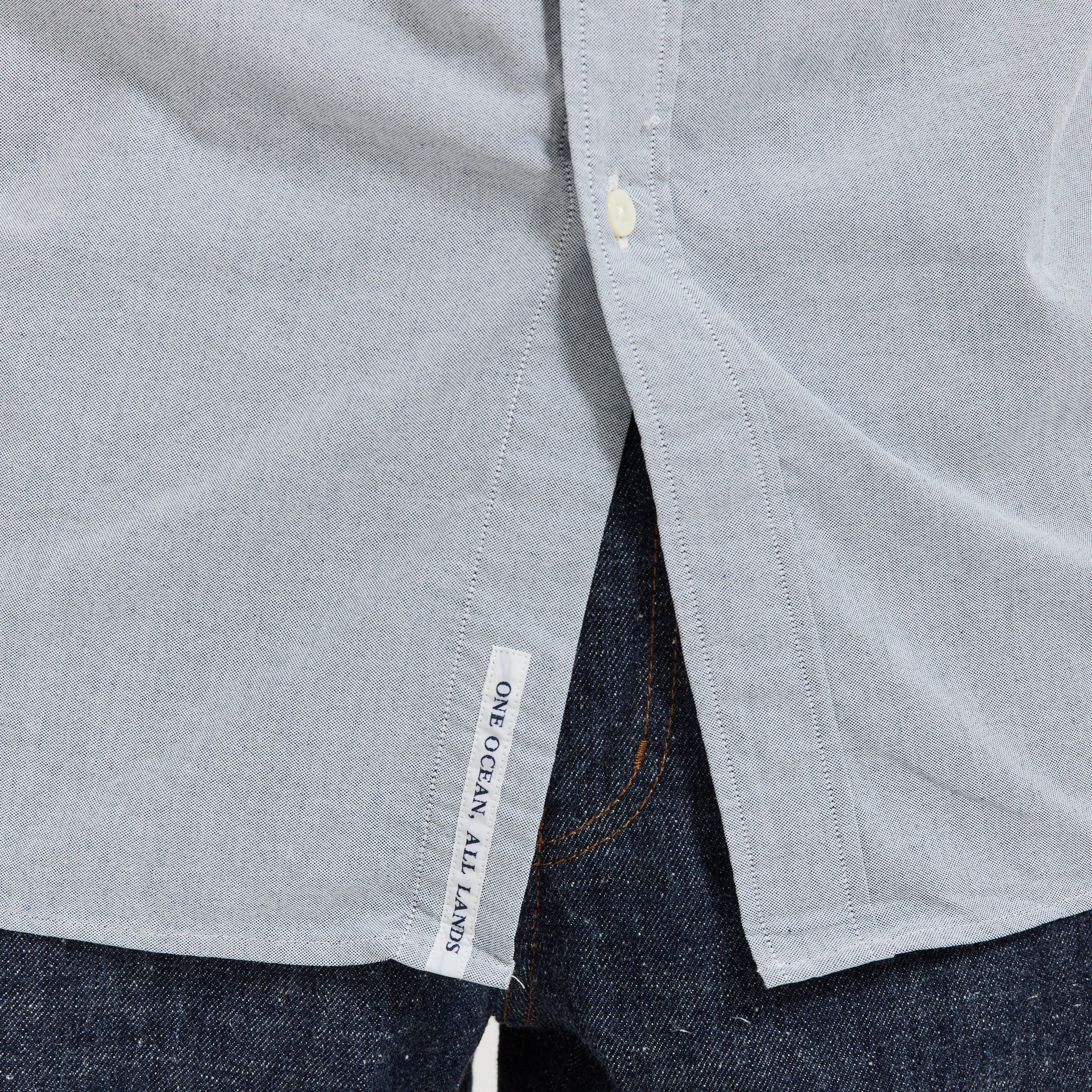 Button Down Wind Shirt Greyish Navy