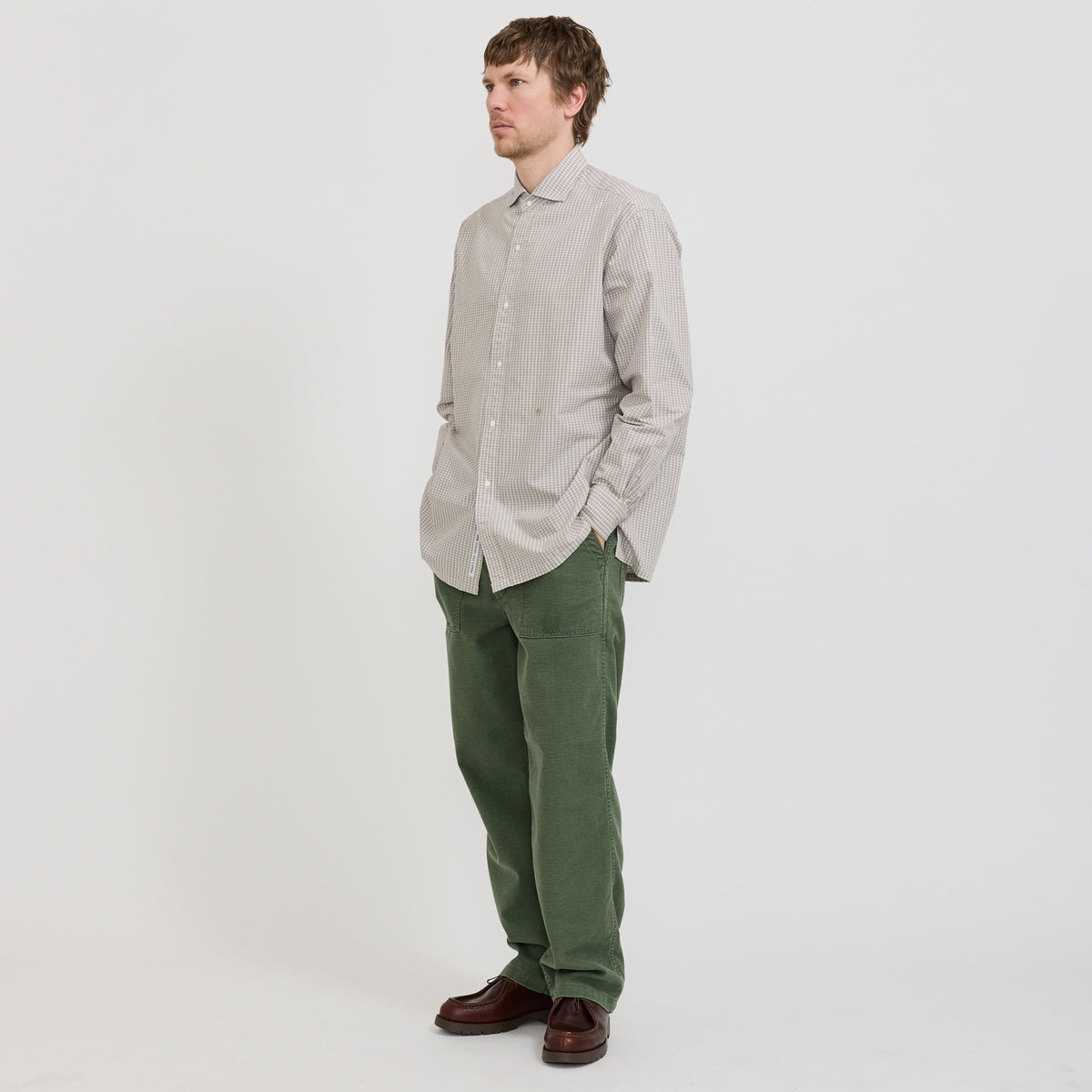 Micro Plaid Wind Shirt Gray