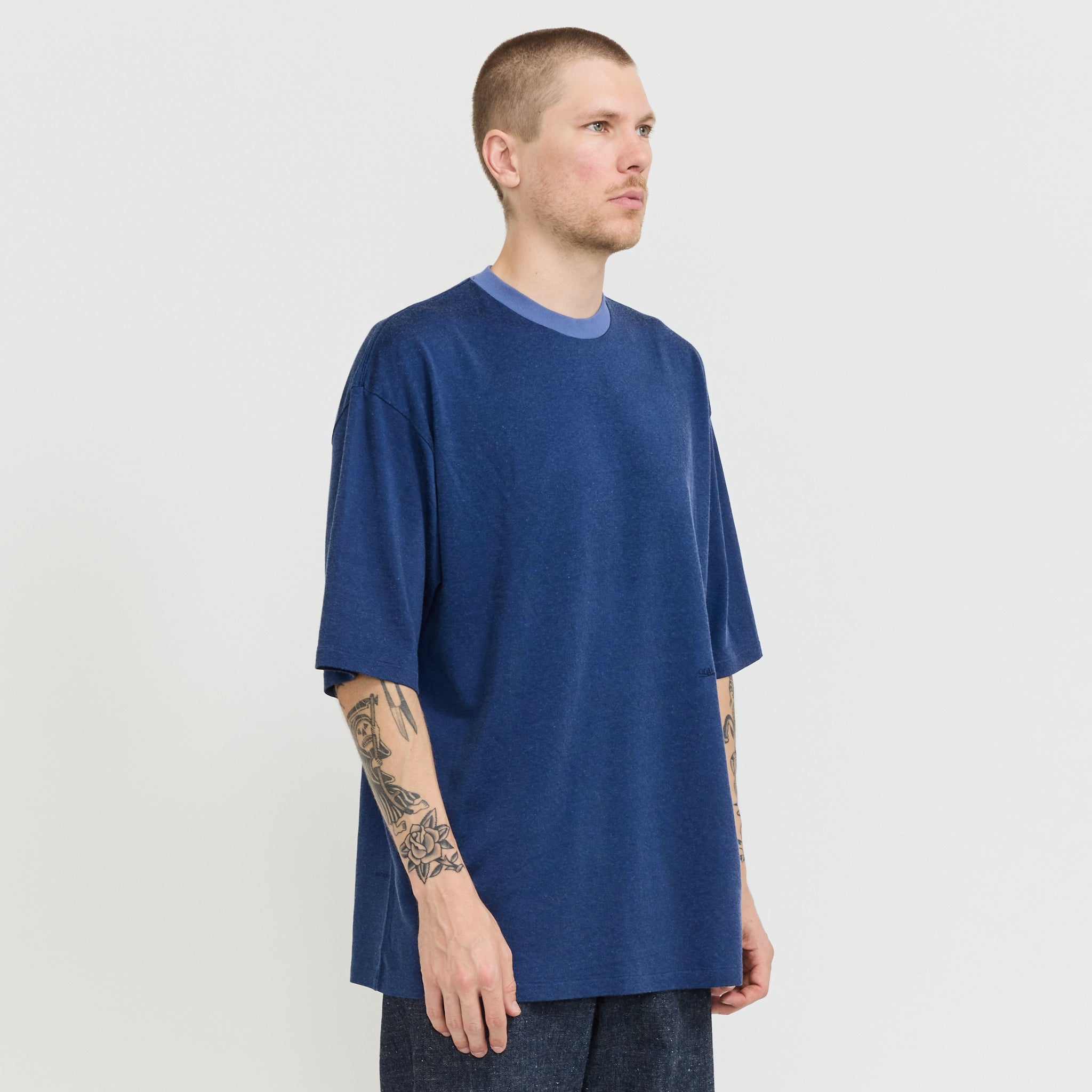 Rayon Cotton Tee Fade Blue