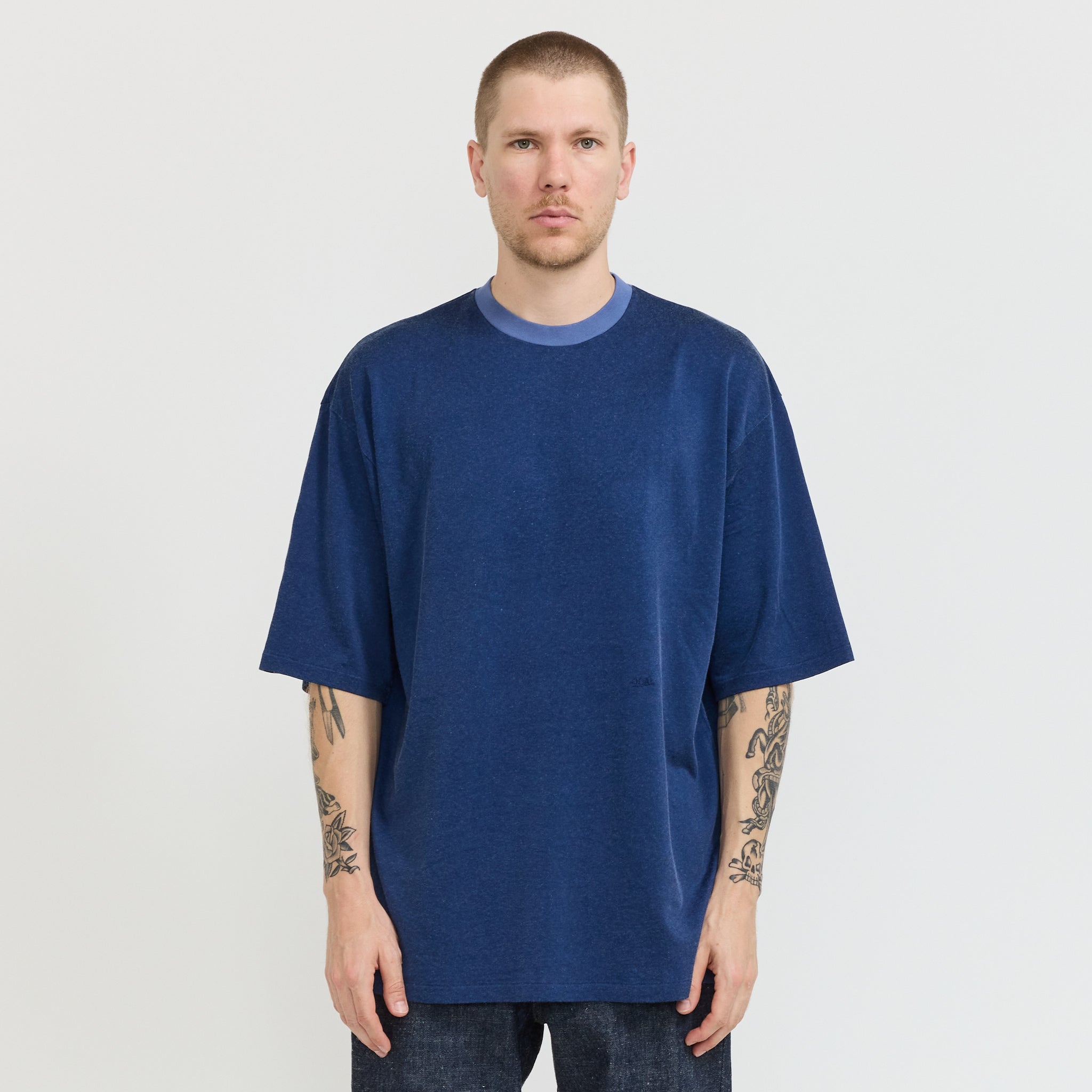 Rayon Cotton Tee Fade Blue
