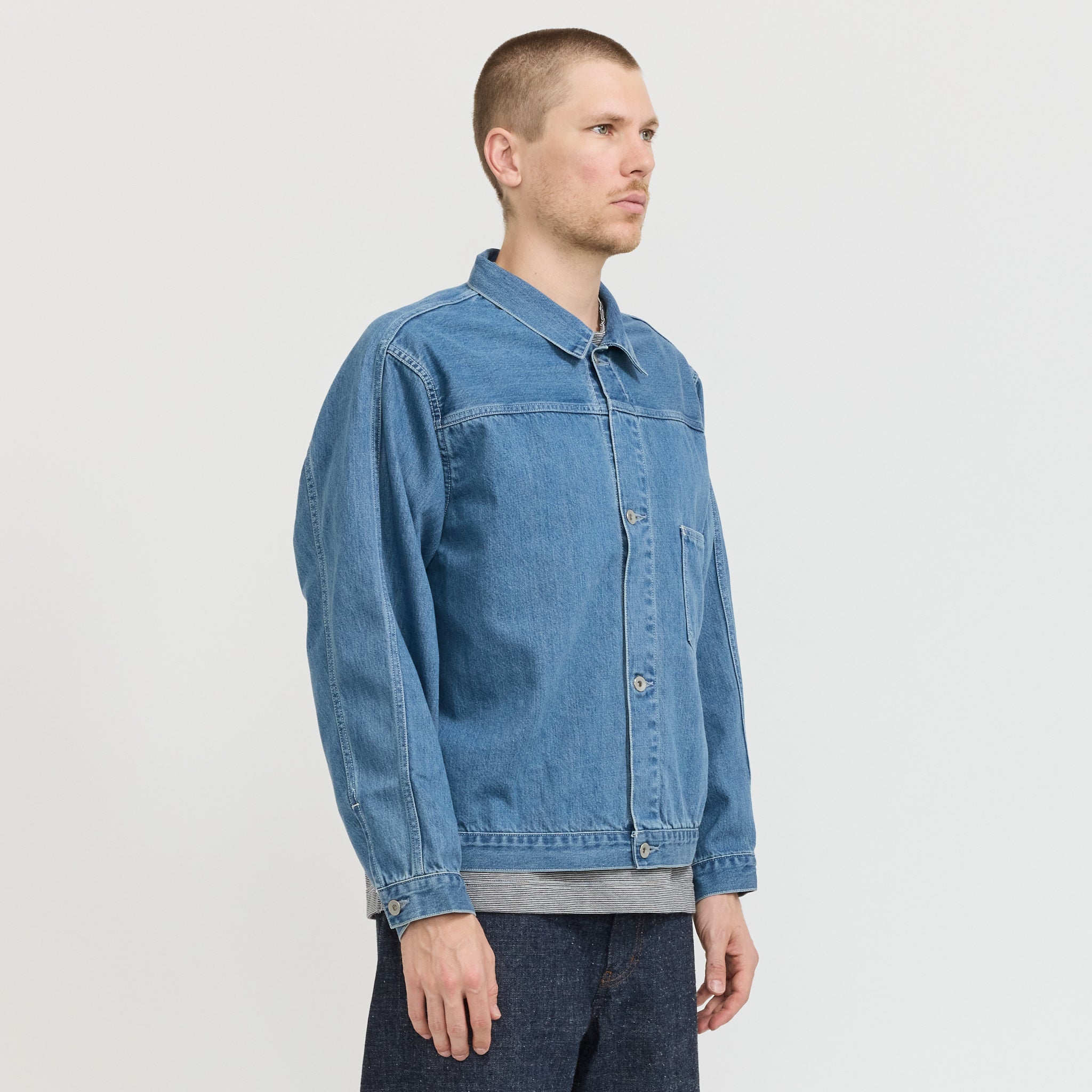 Short Denim Jacket Light Indigo