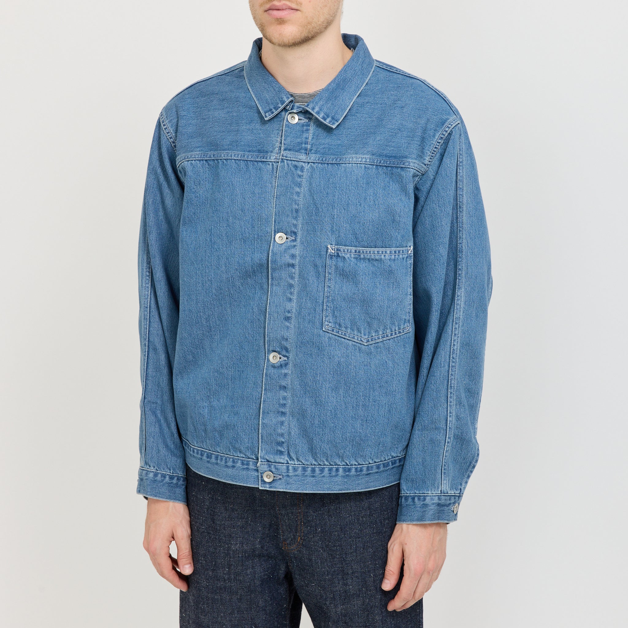 Short Denim Jacket Light Indigo