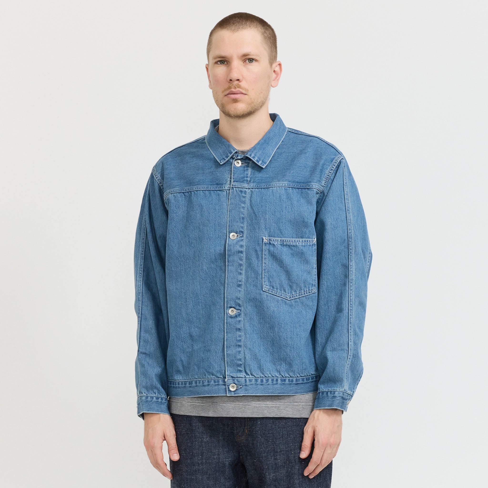 Short Denim Jacket Light Indigo