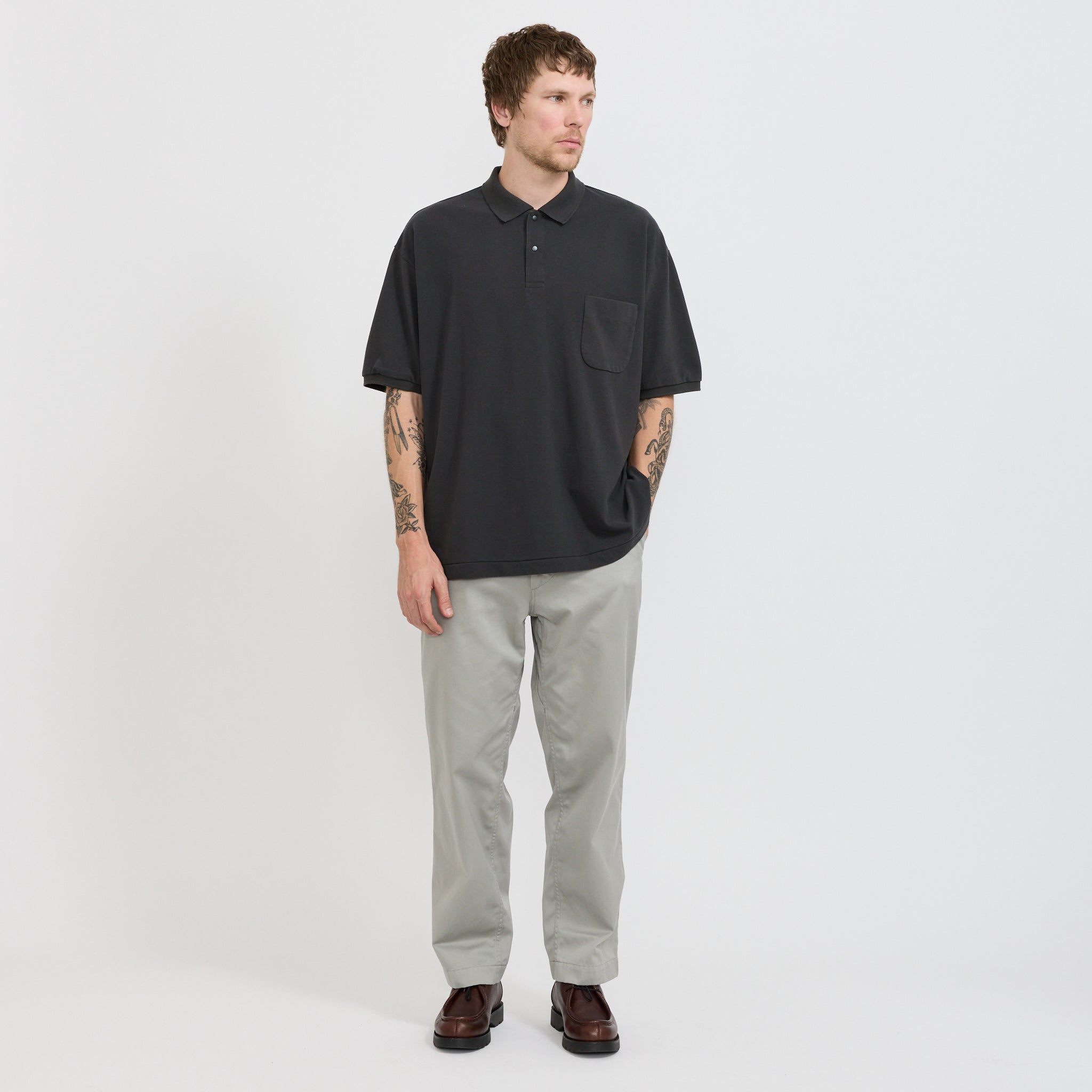 Wide Chino Pants Light Grey