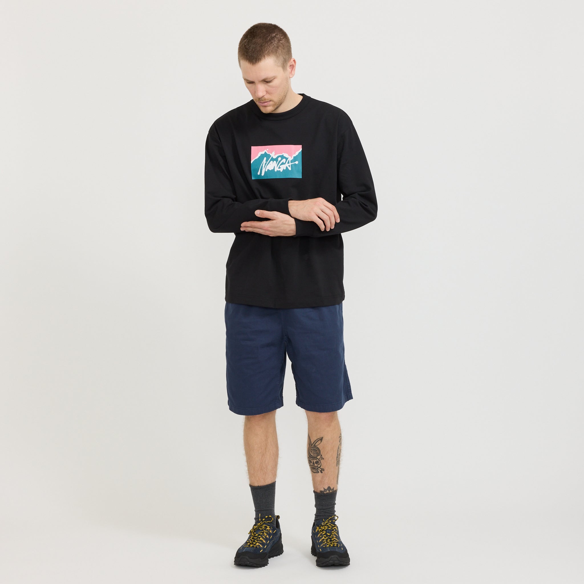 Nanga x Ryuji Kamiyama L/S Tee Black