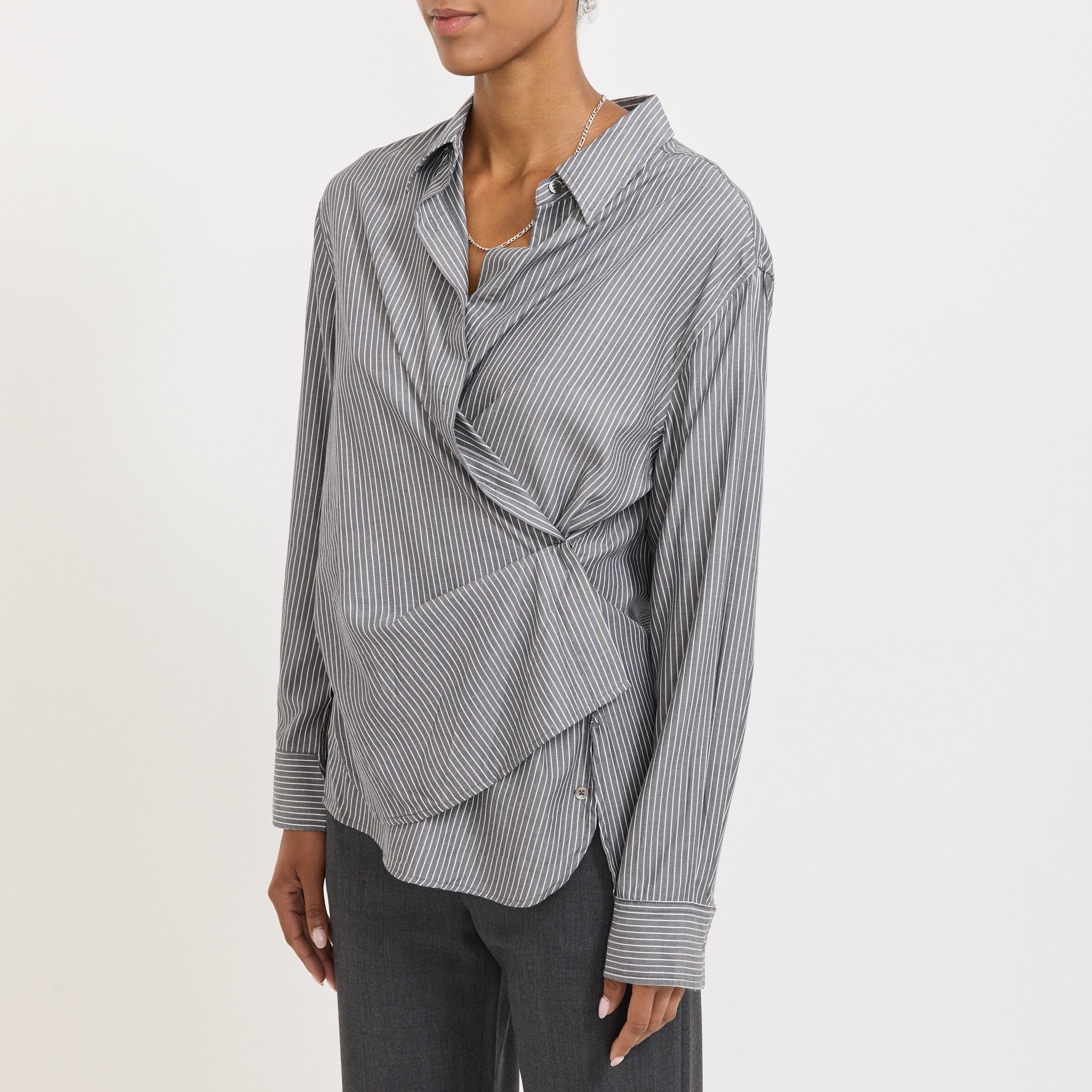 Mirage Drape Shirt Stripe