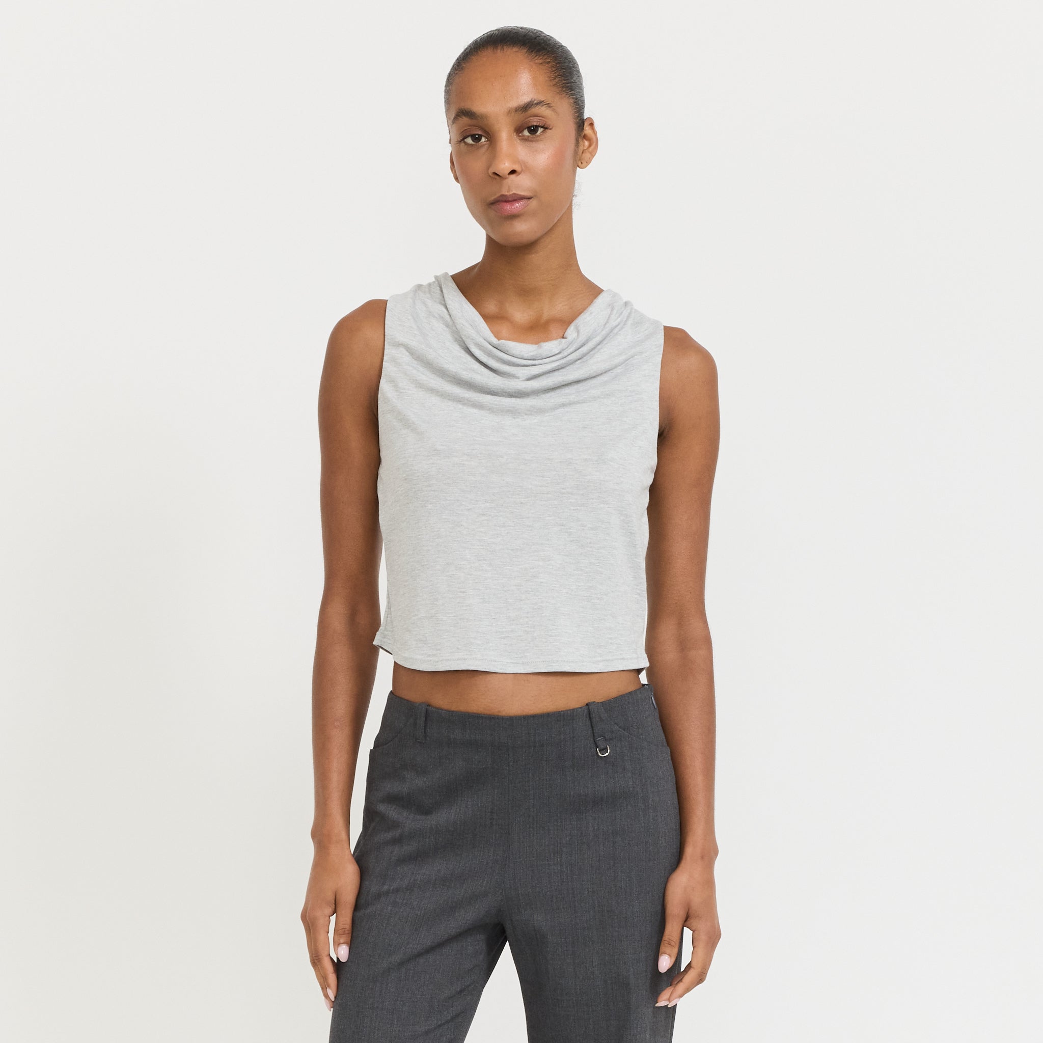 Mirage Drape Top Grey Marle