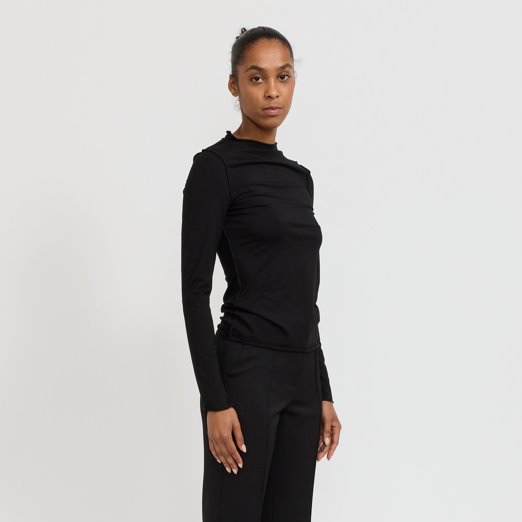 Neuw | Modal Long Sleeve Mockneck Black | Maplestore