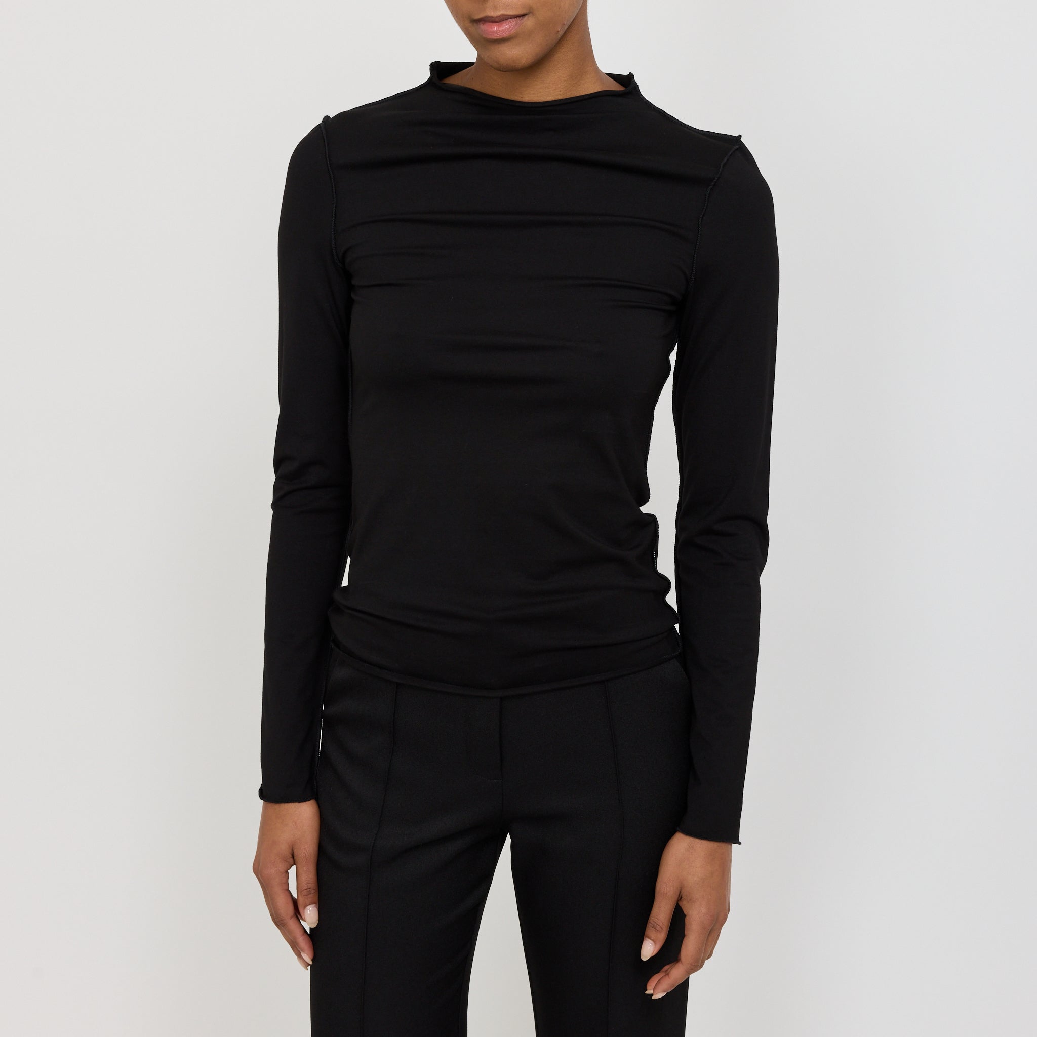 Neuw | Modal Long Sleeve Mockneck Black | Maplestore