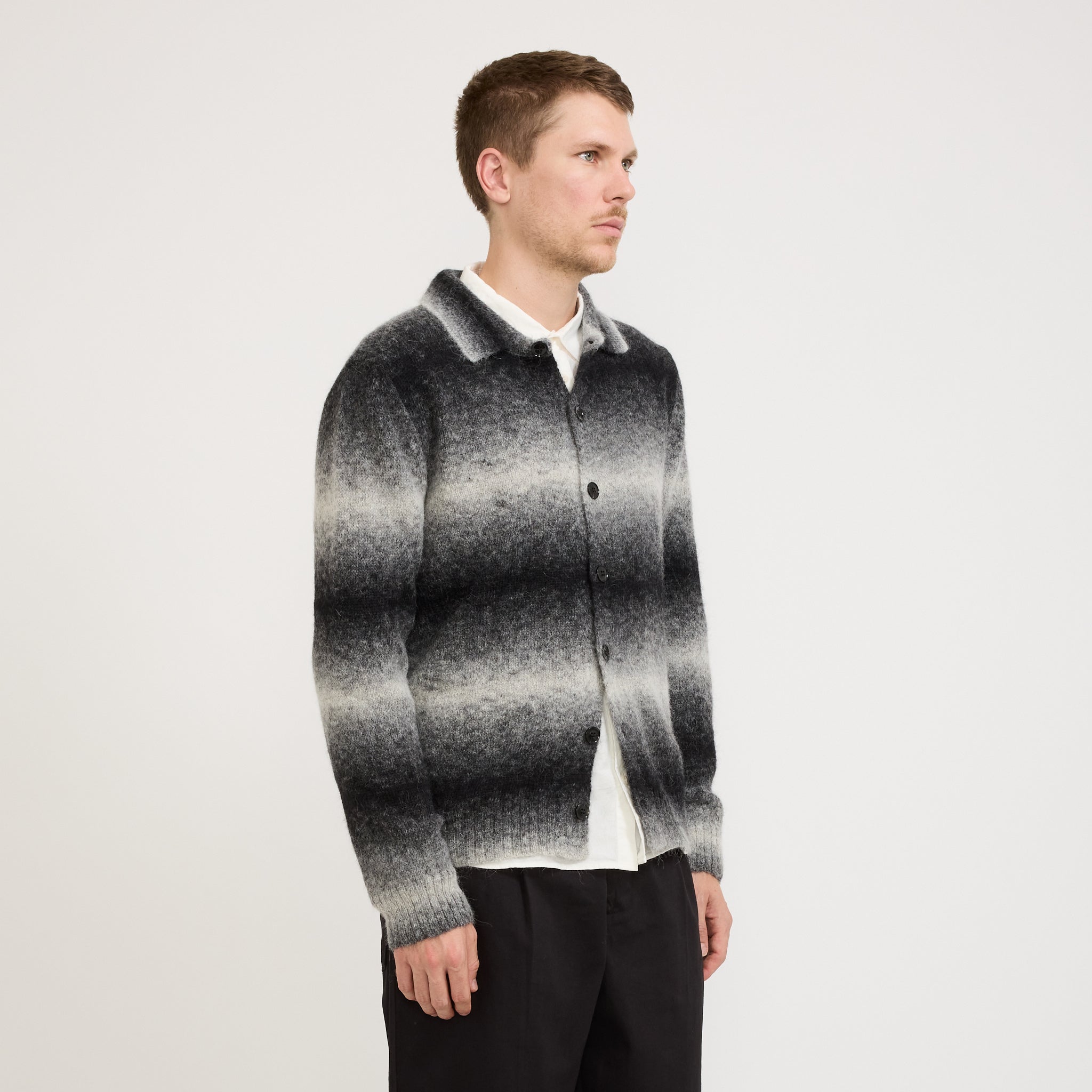 NN07 | Alfie Polo Cardigan 6656 Light Grey Multi | Maplestore