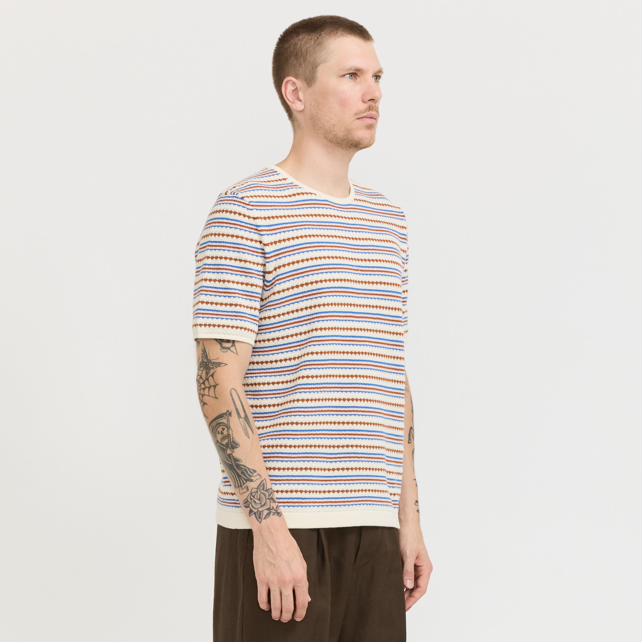 Bari T-Shirt Off White Stripe