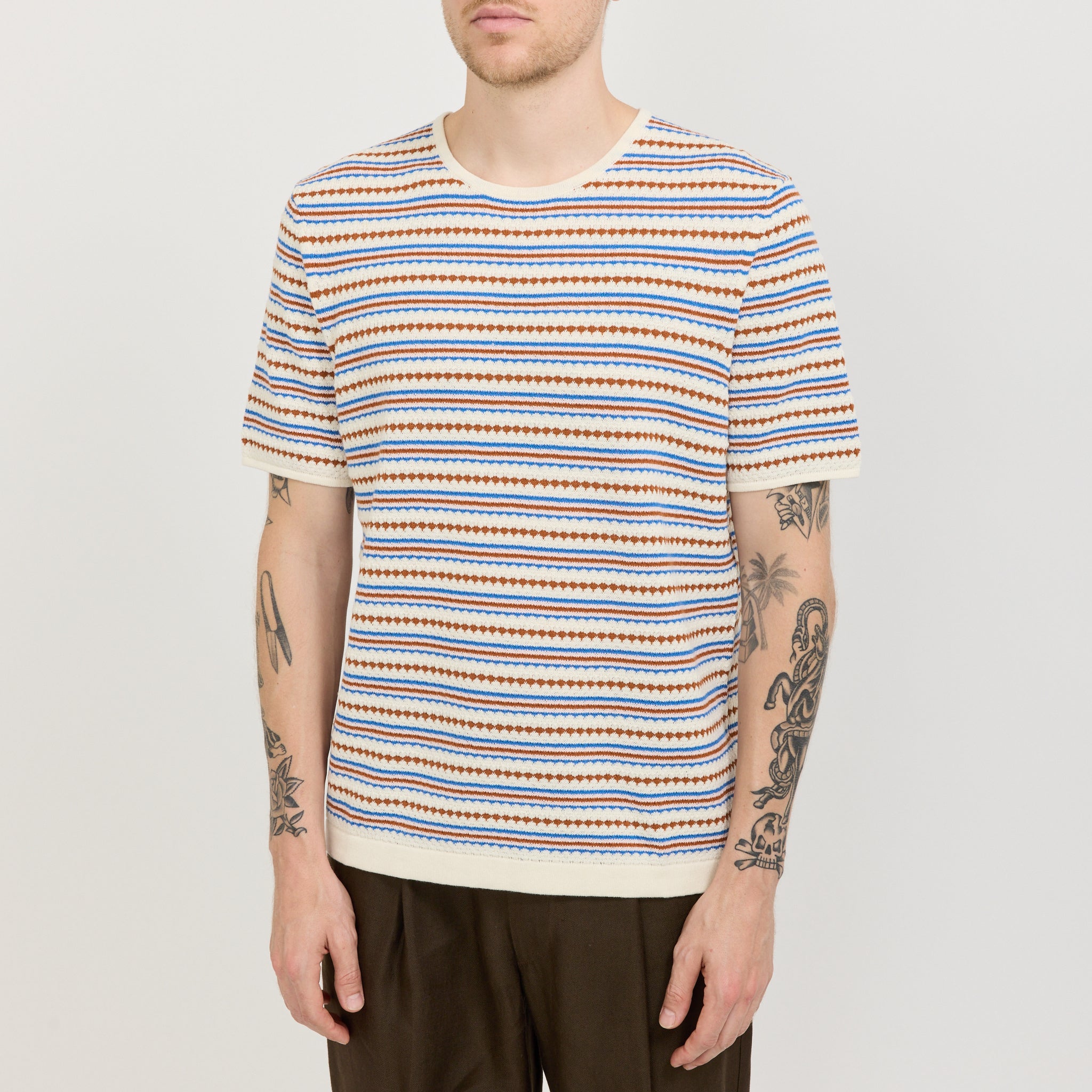 Bari T-Shirt Off White Stripe