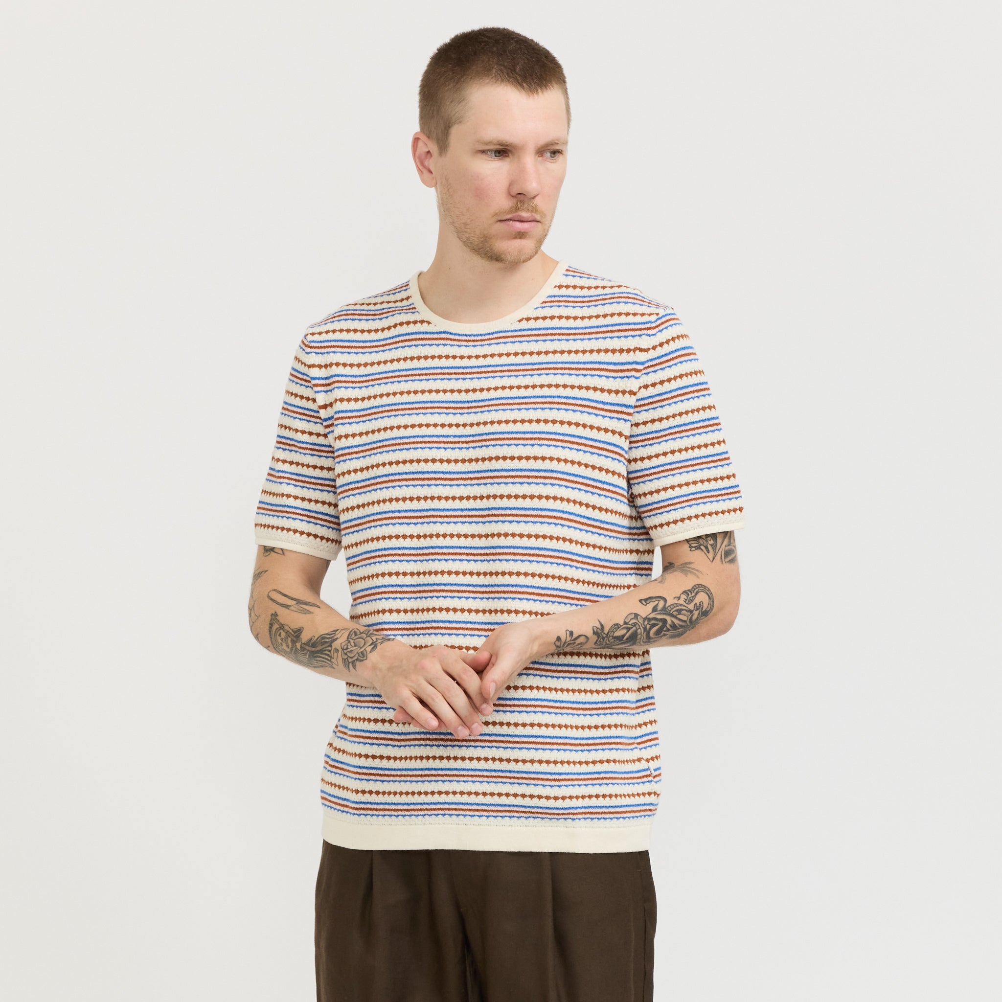 Bari T-Shirt Off White Stripe