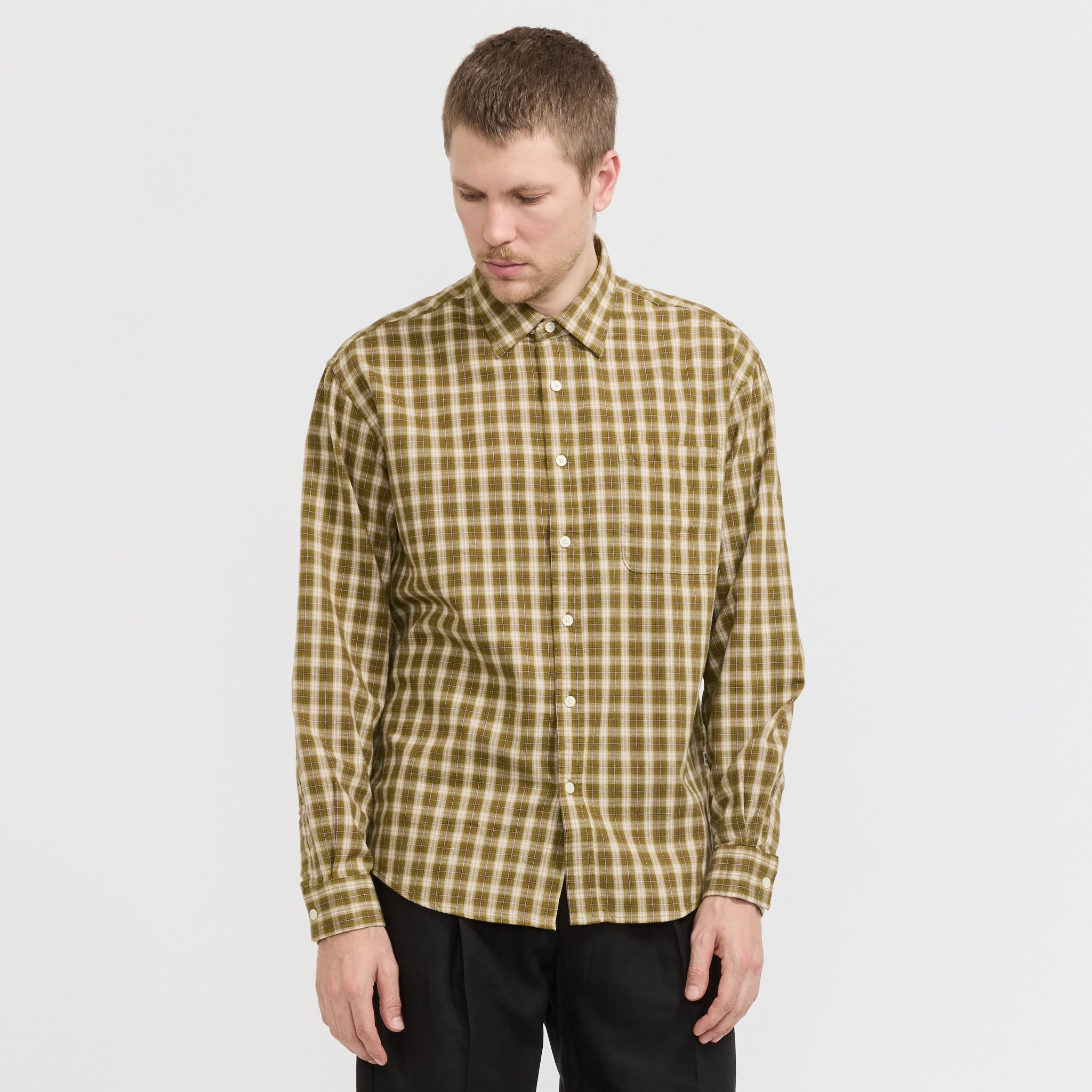 NN07 | Deon Flannel Shirt Moss Check | Maplestore