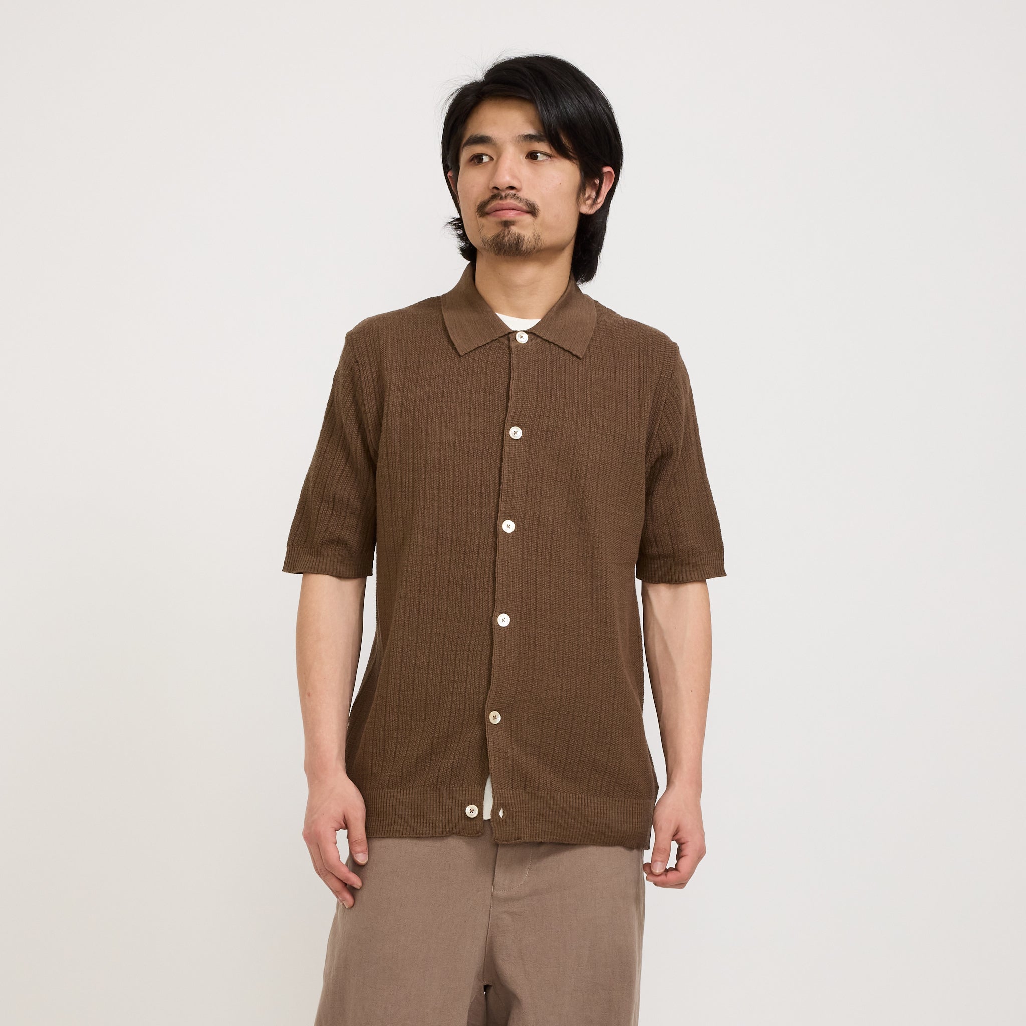 NN07 | Nolan Button Up Polo Cocoa | Maplestore