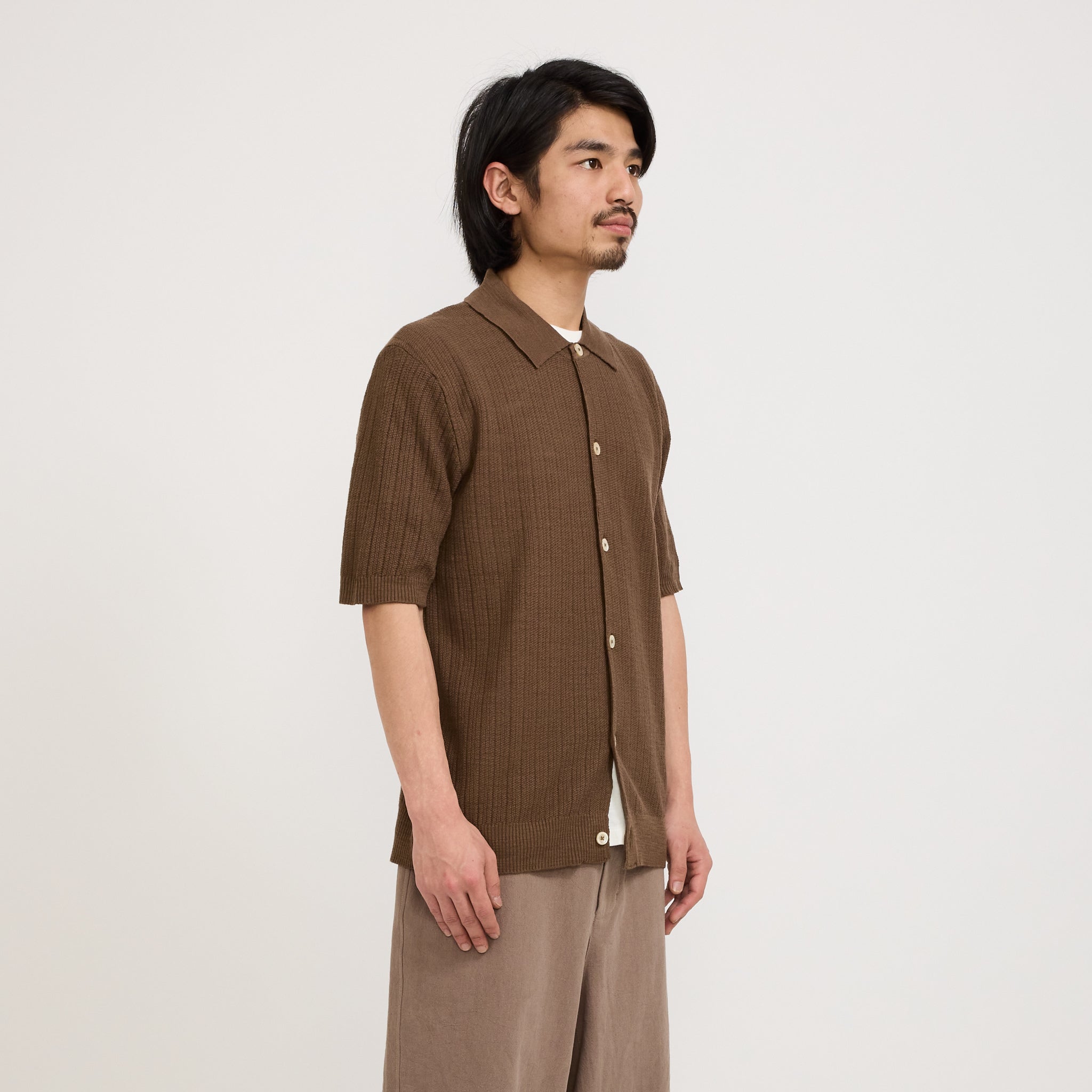 NN07 | Nolan Button Up Polo Cocoa | Maplestore