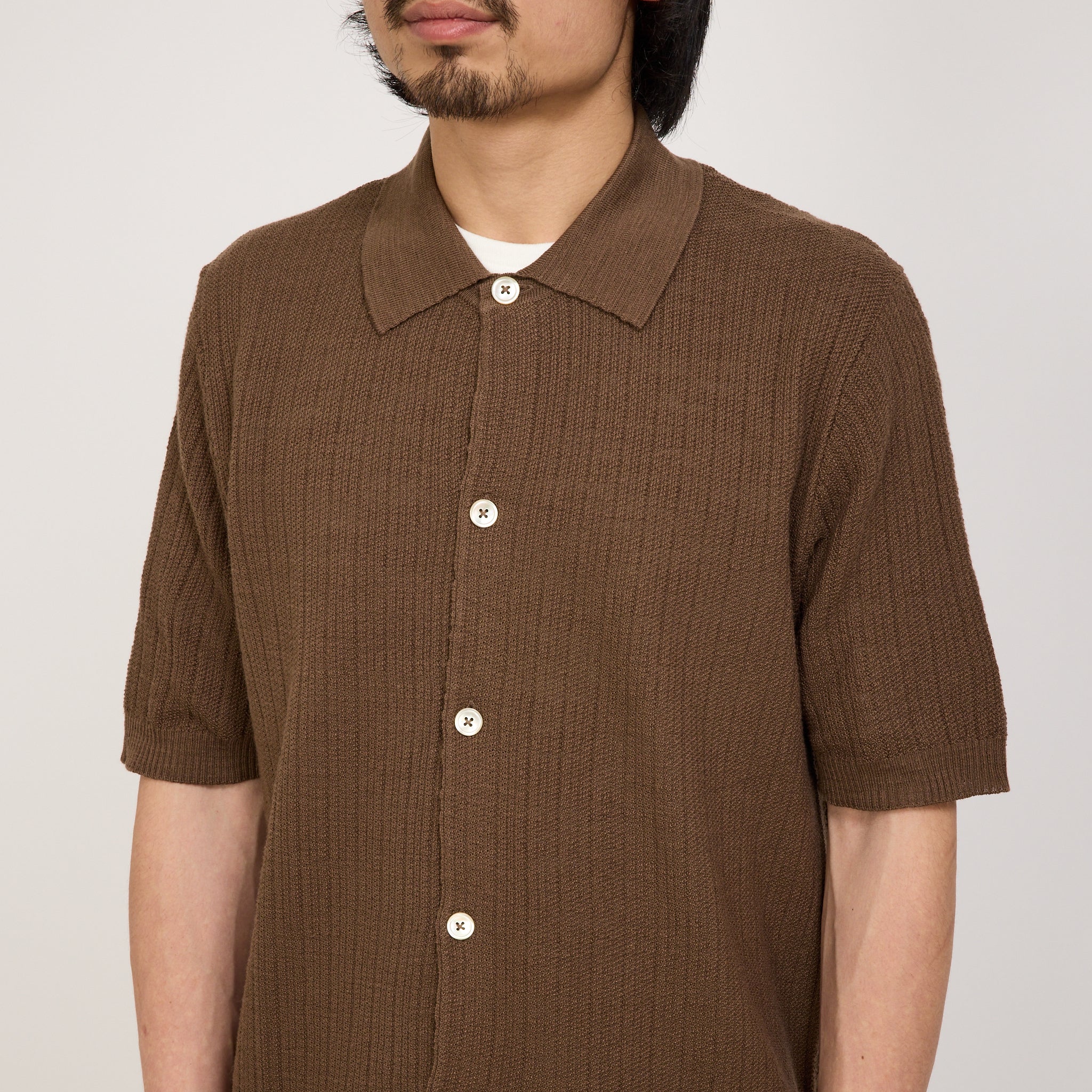 NN07 | Nolan Button Up Polo Cocoa | Maplestore