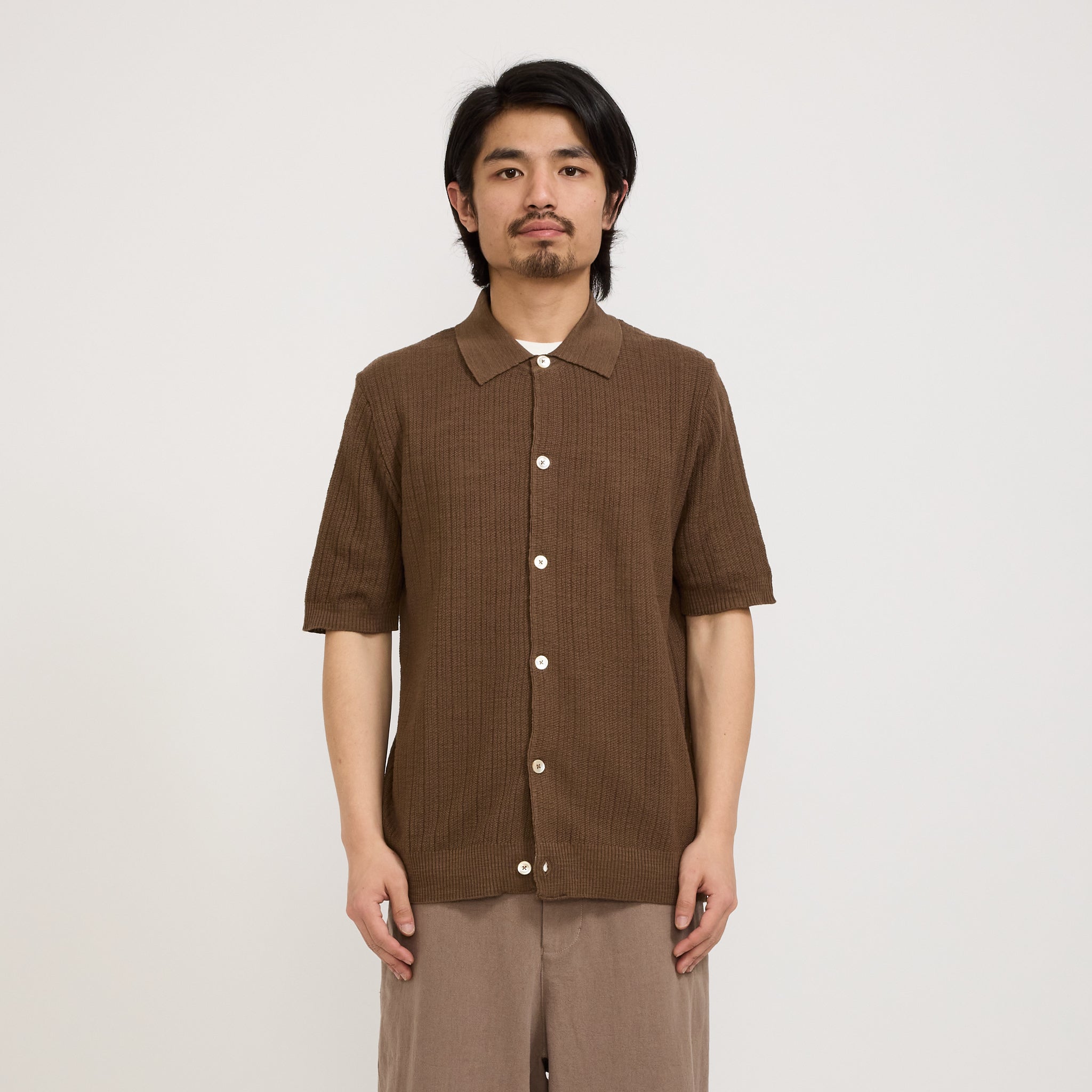 NN07 | Nolan Button Up Polo Cocoa | Maplestore