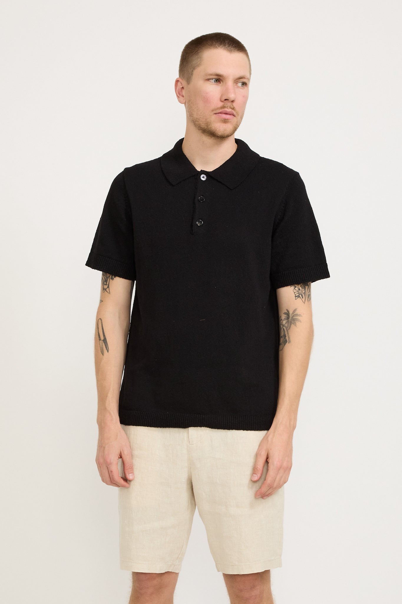 NN07 | Randy Knitted Polo Black | Maplestore
