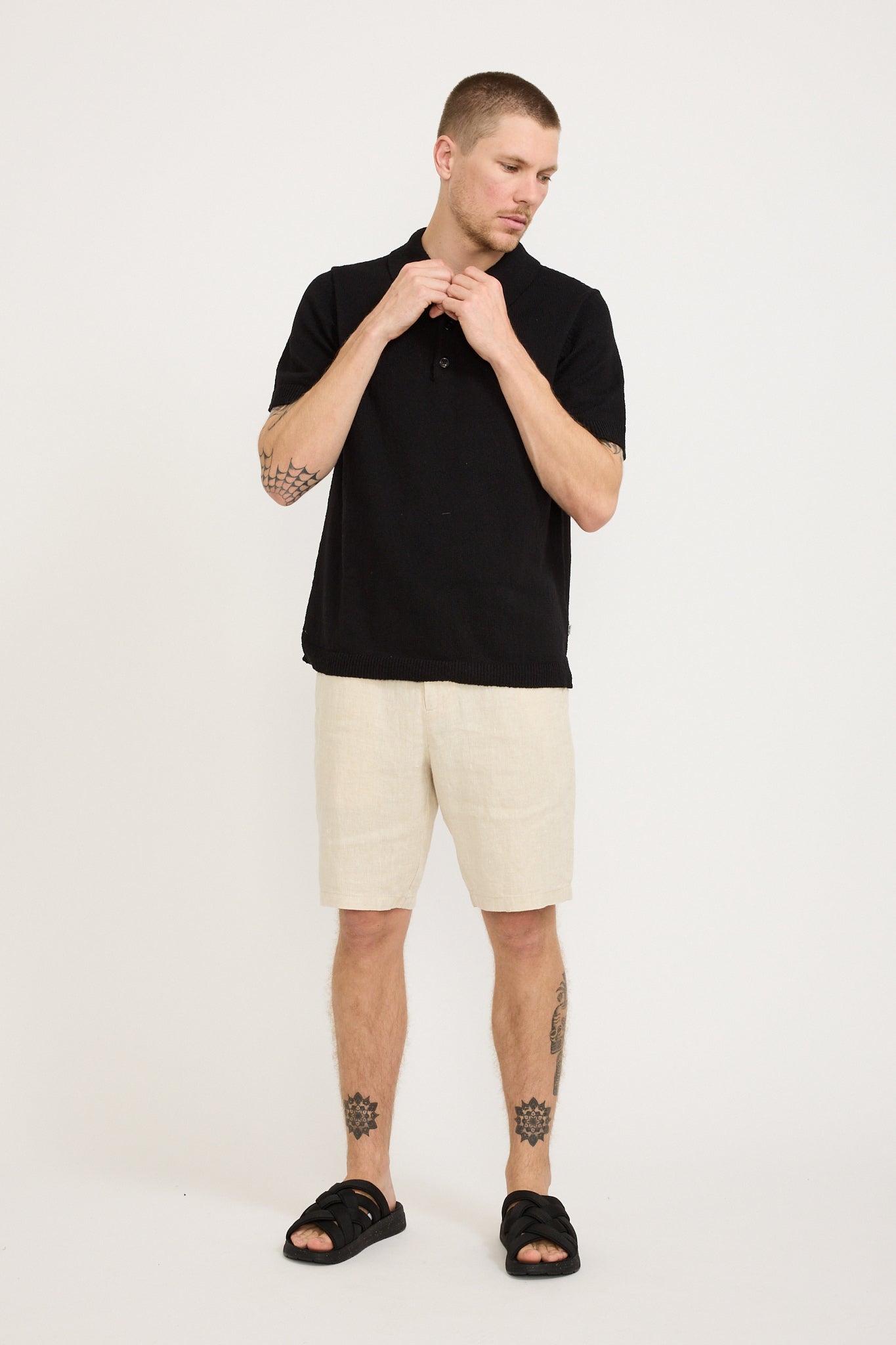 NN07 | Randy Knitted Polo Black | Maplestore