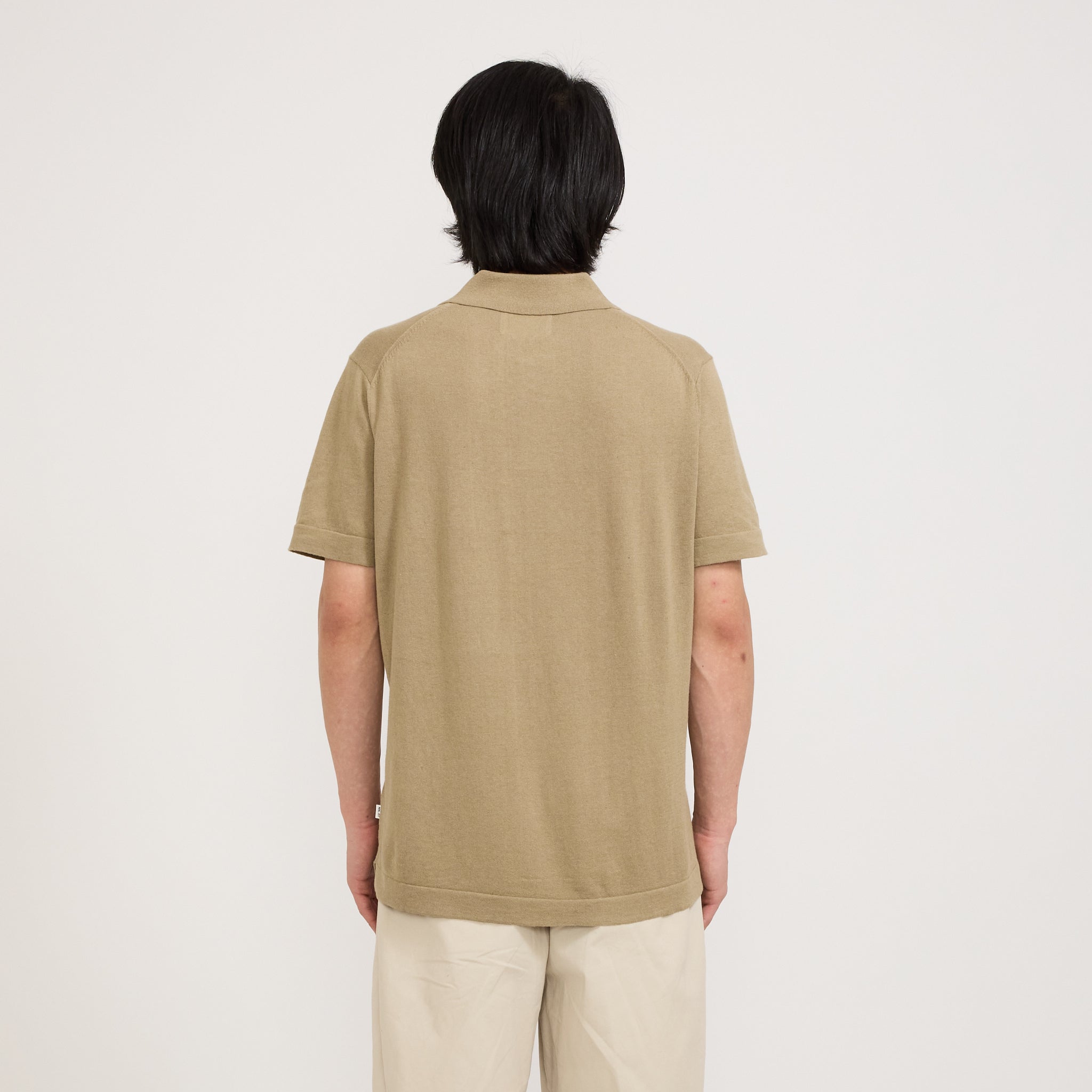 Ryan Knitted Polo Greige