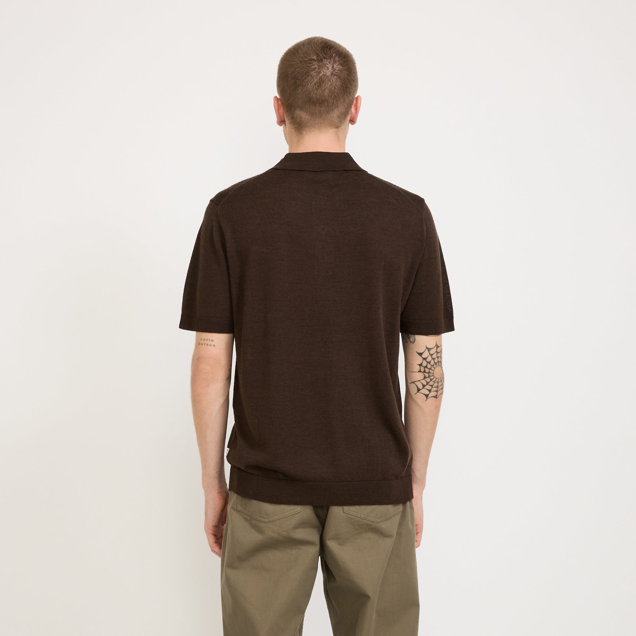 NN07 | Thor Knitted Polo Slate Brown | Maplestore