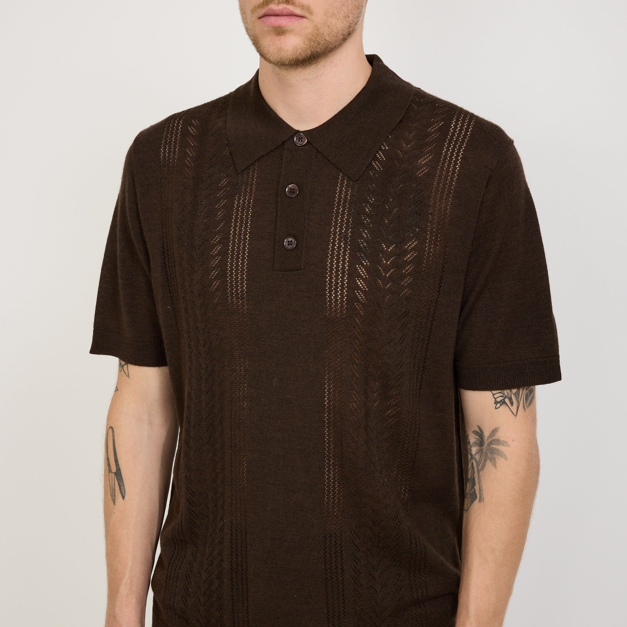NN07 | Thor Knitted Polo Slate Brown | Maplestore