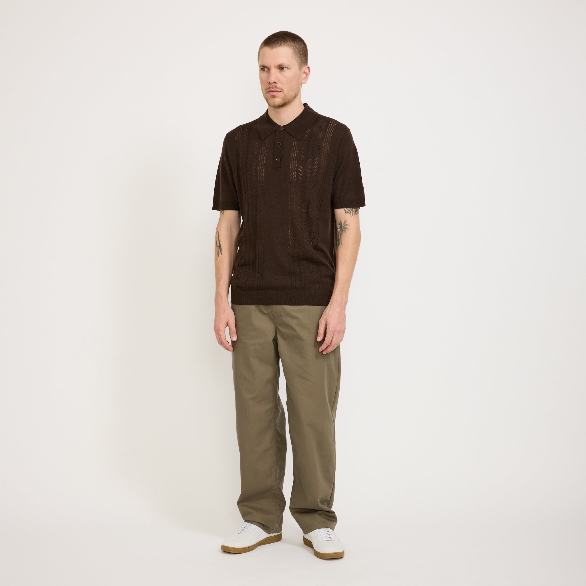 NN07 | Thor Knitted Polo Slate Brown | Maplestore