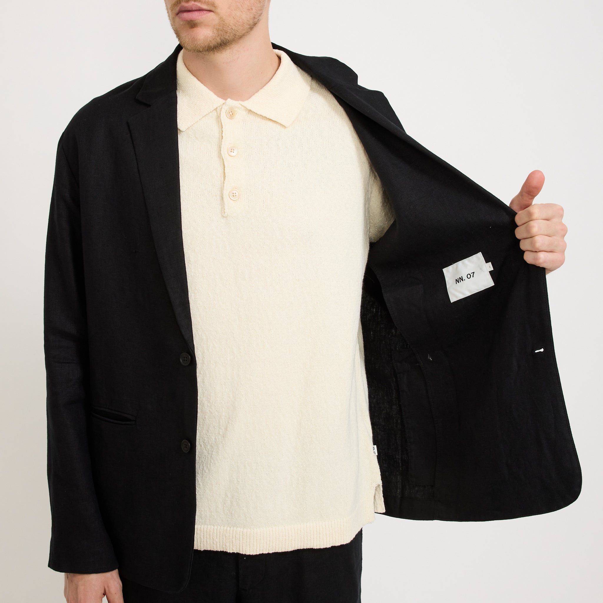 NN07 | Timo Linen Blazer Black | Maplestore