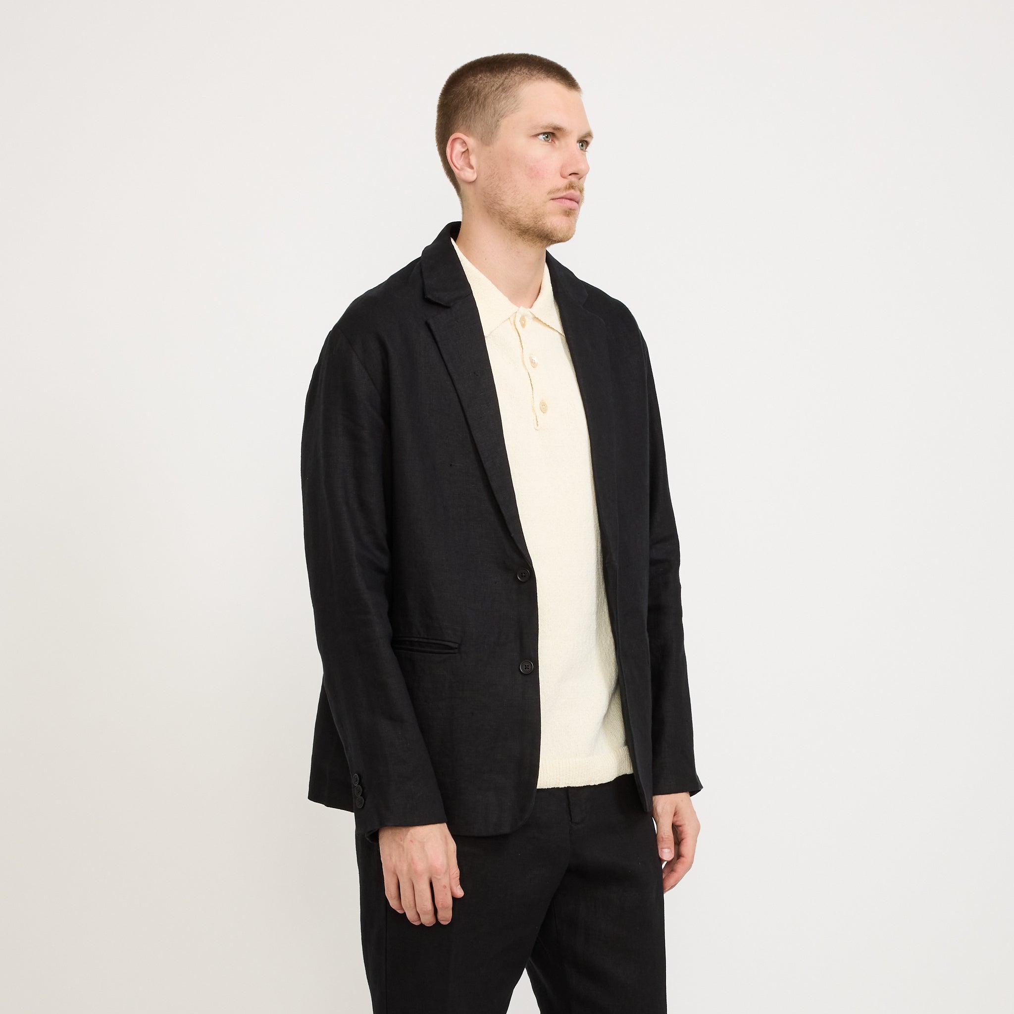 NN07 | Timo Linen Blazer Black | Maplestore