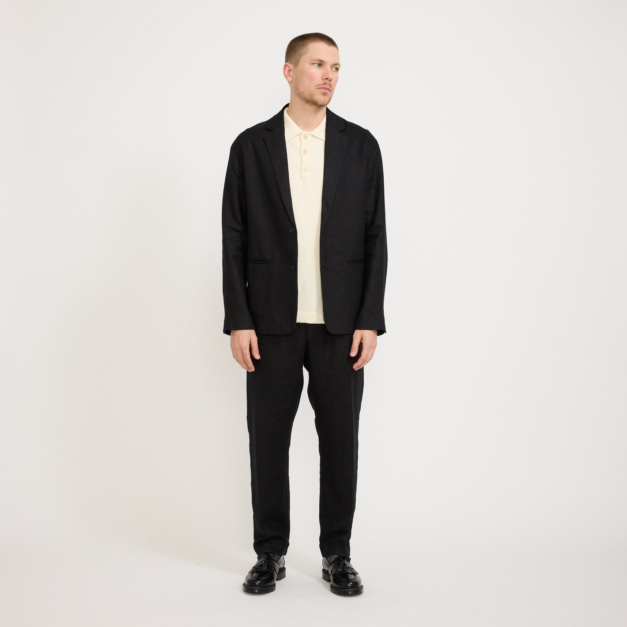NN07 | Timo Linen Blazer Black | Maplestore