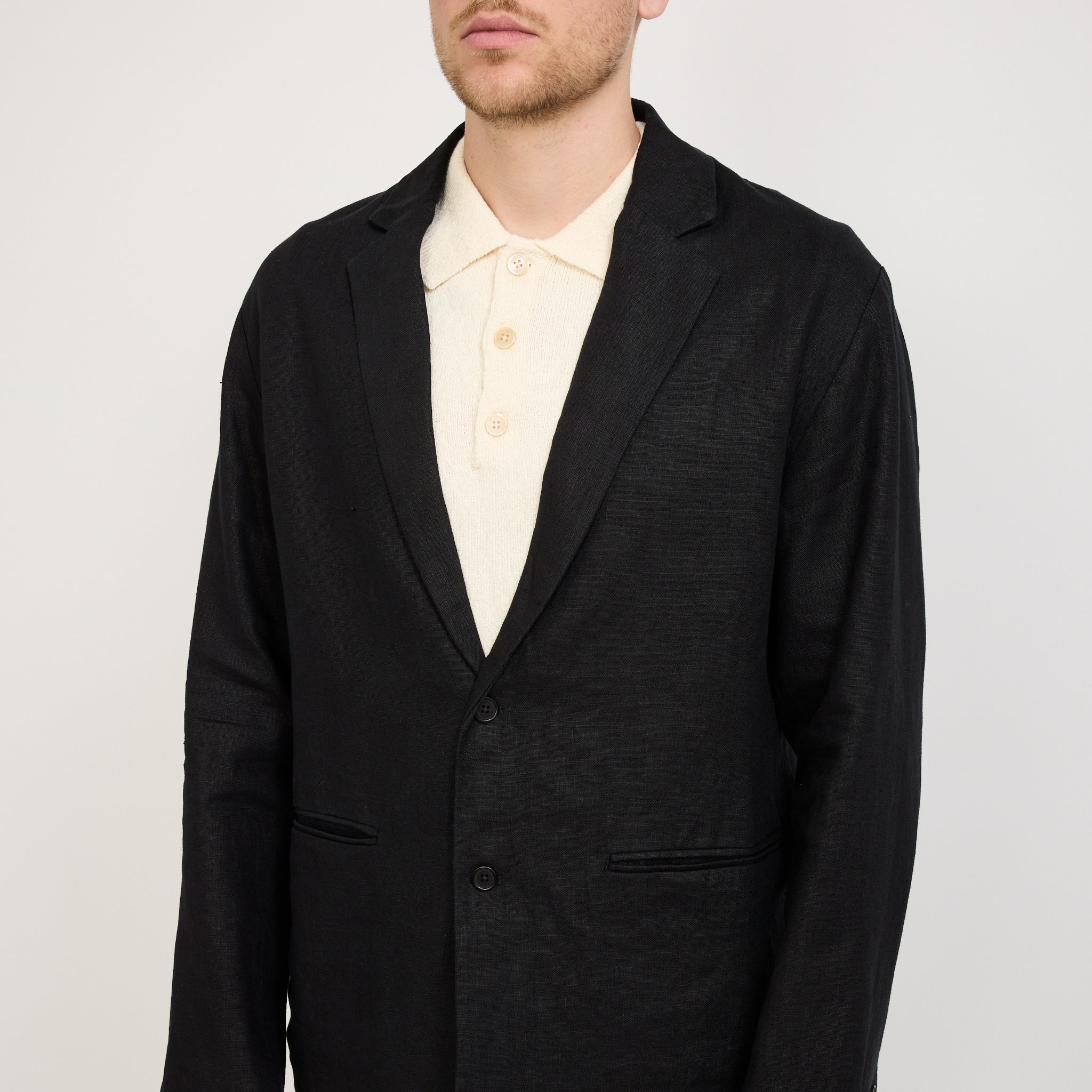 NN07 | Timo Linen Blazer Black | Maplestore