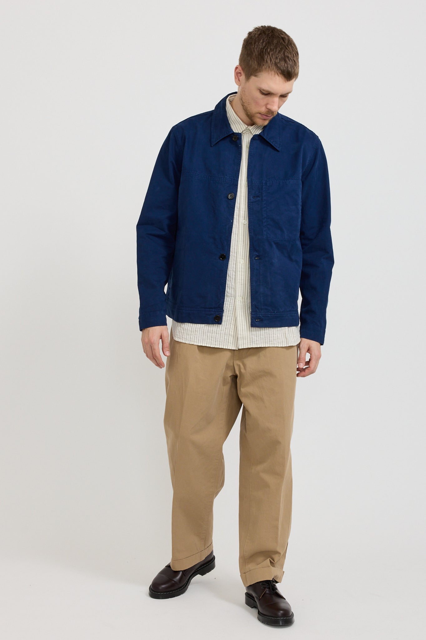 Norse Projects | Marcus Canvas Overshirt Workwear Blue | Maplestore