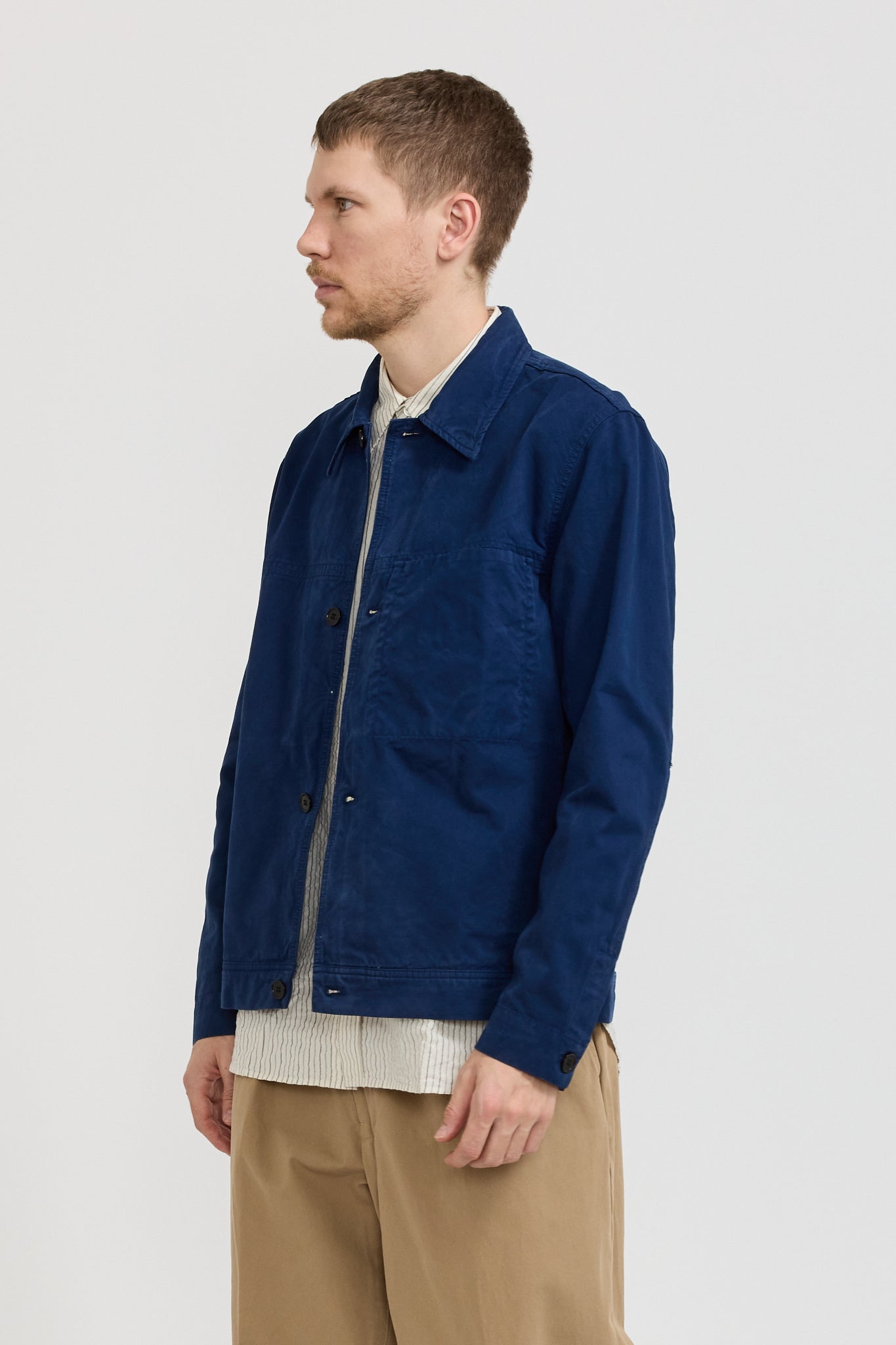 Norse Projects | Marcus Canvas Overshirt Workwear Blue | Maplestore