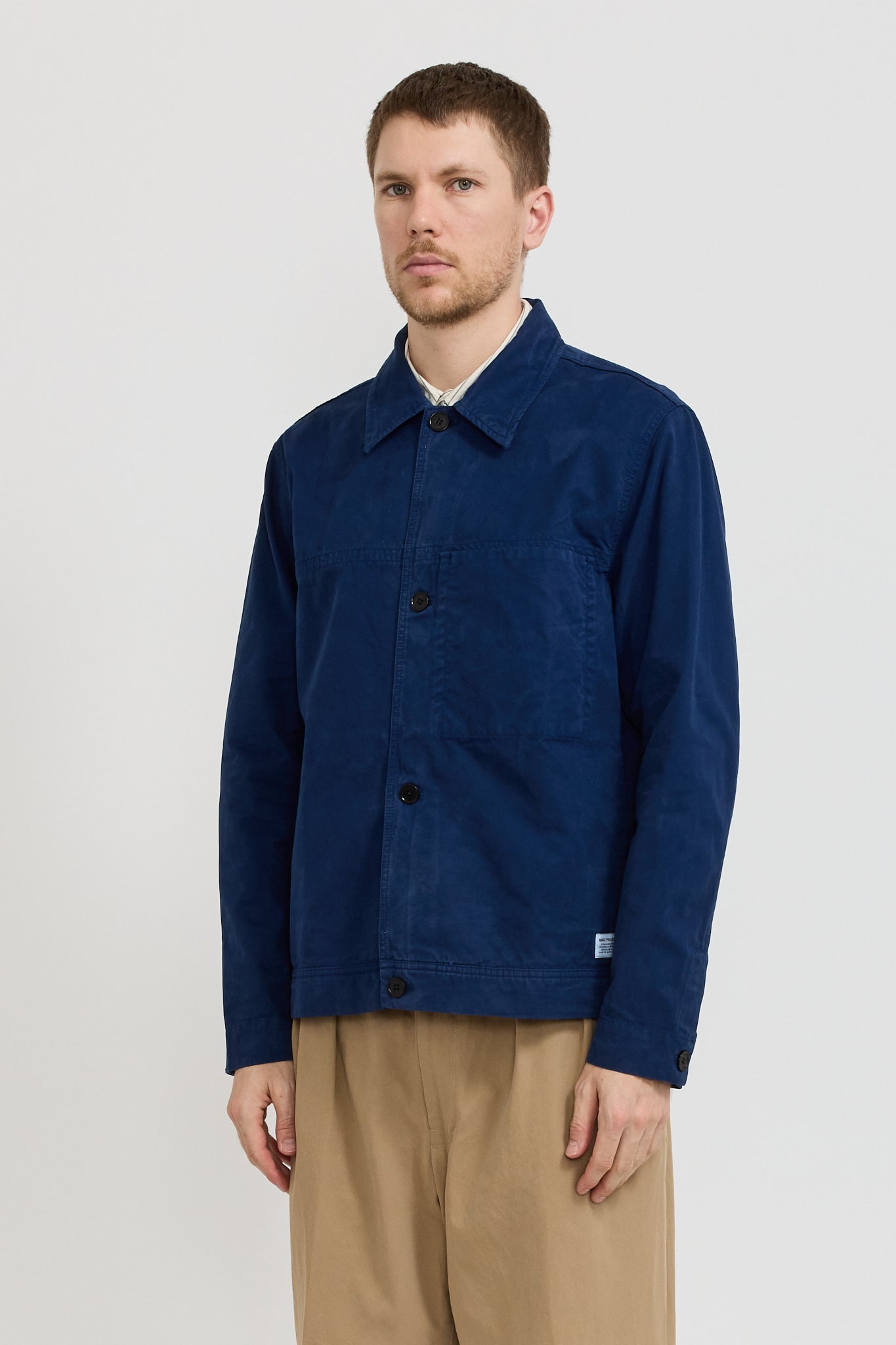 Norse Projects | Marcus Canvas Overshirt Workwear Blue | Maplestore