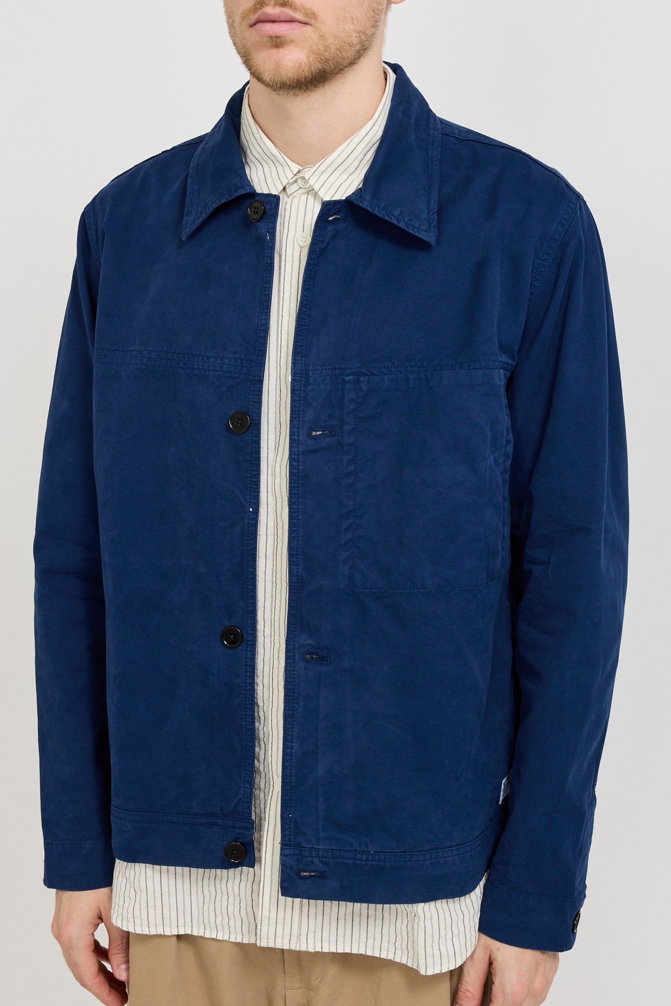 Norse Projects | Marcus Canvas Overshirt Workwear Blue | Maplestore