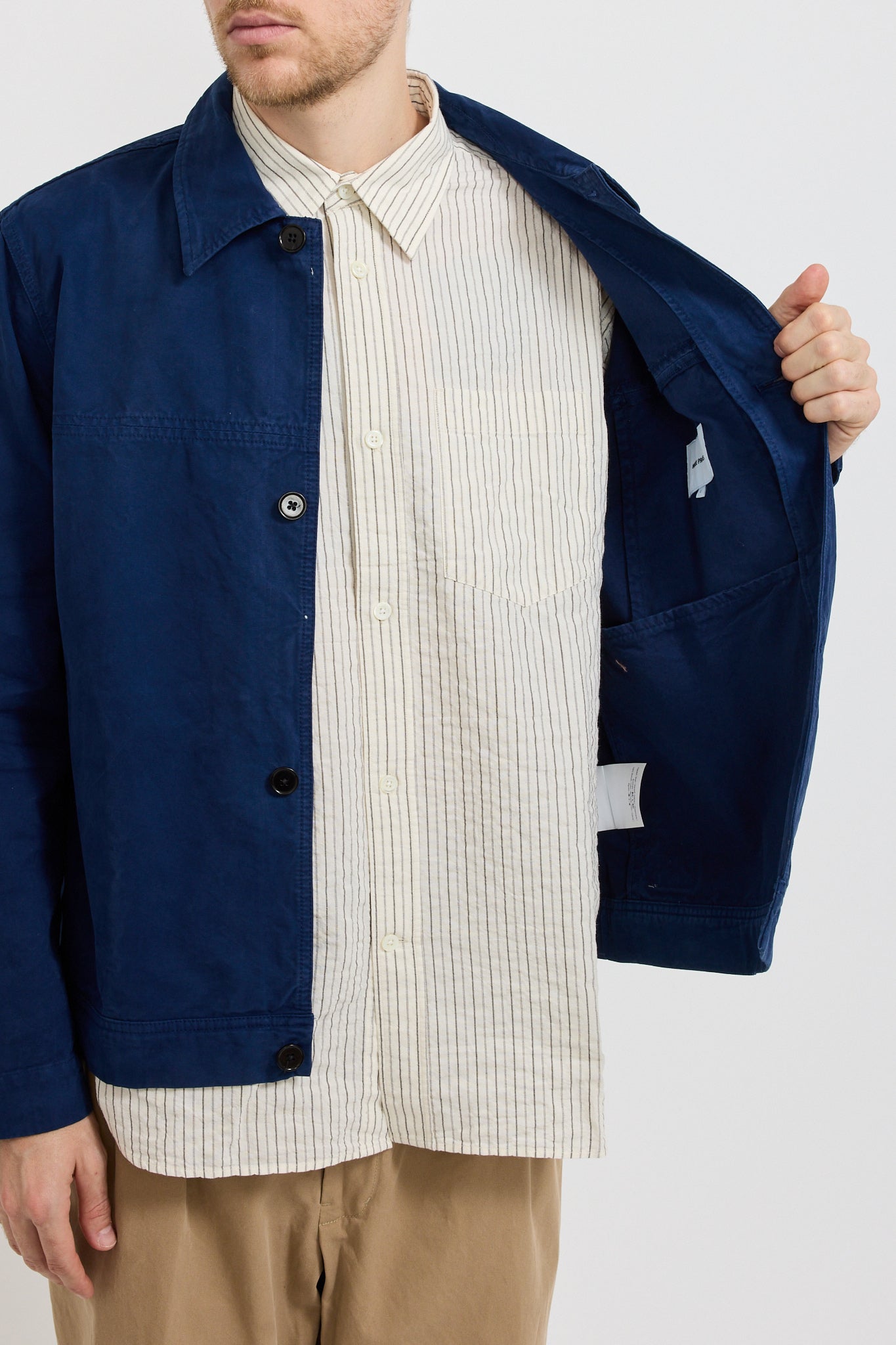 Norse Projects | Marcus Canvas Overshirt Workwear Blue | Maplestore