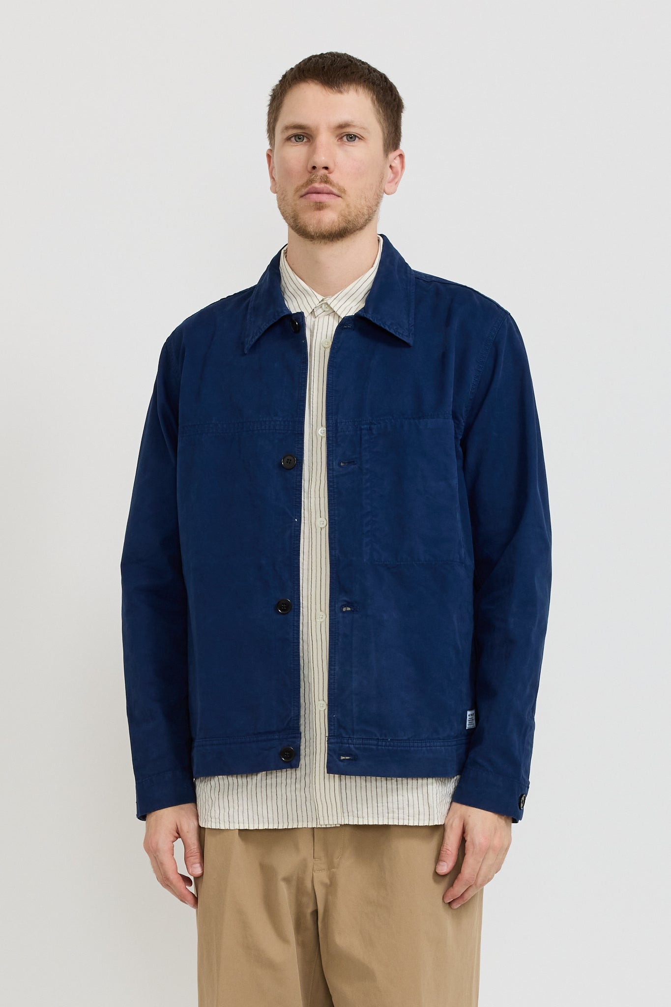 Norse Projects | Marcus Canvas Overshirt Workwear Blue | Maplestore