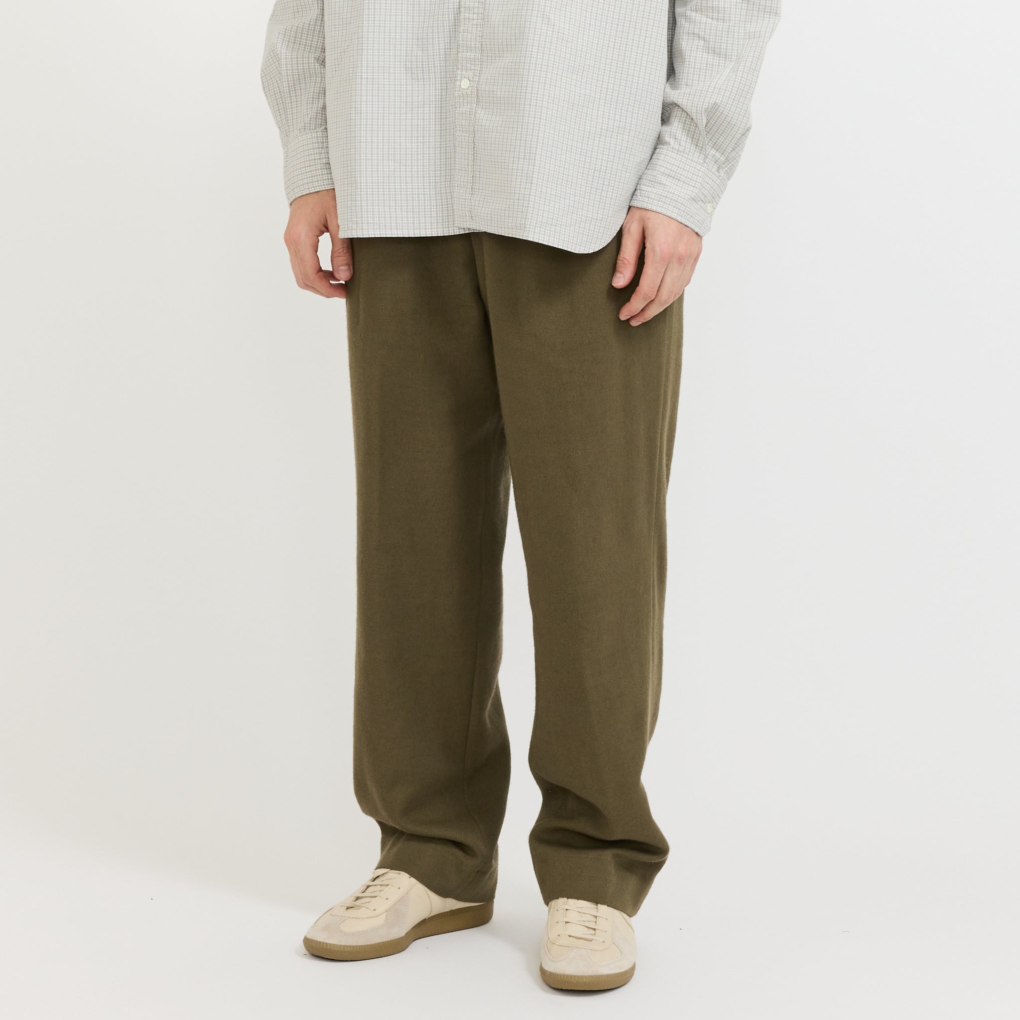 Benn Relaxed Cavalry Cotton Wool Pleated Trouser
