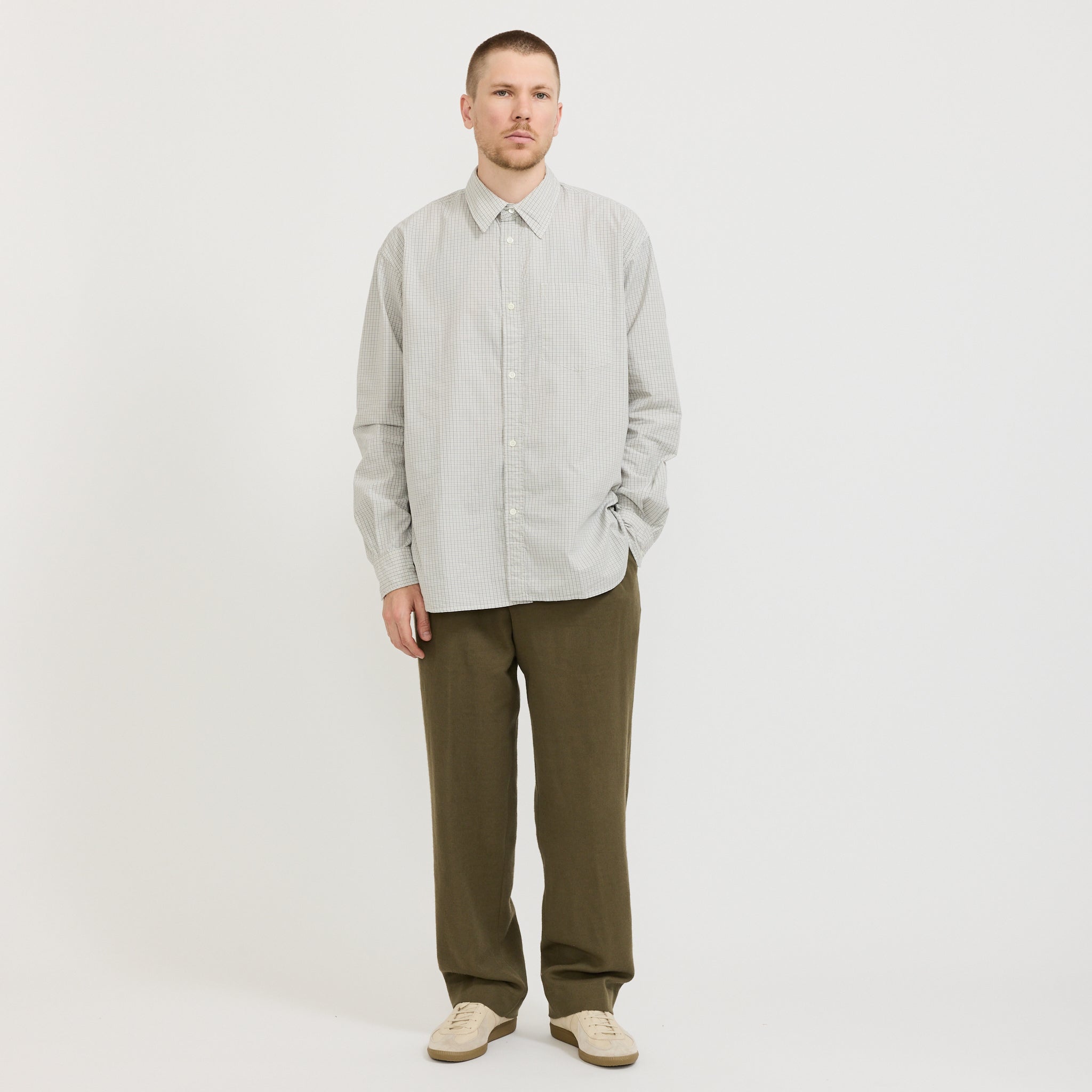 Benn Relaxed Cavalry Cotton Wool Pleated Trouser