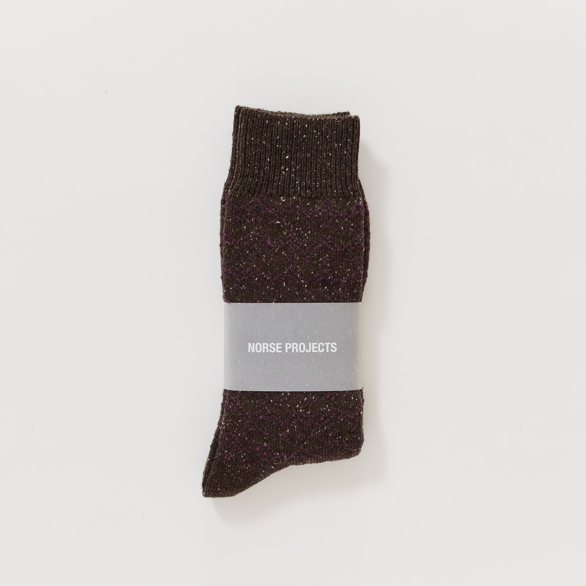 Bykle Neps Wool Fairisle Sock Seal Brown