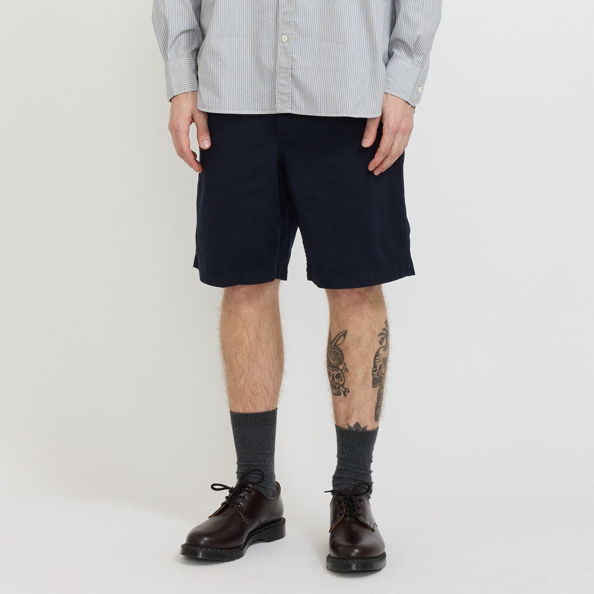 Ezra Relaxed Organic Stretch Twill Short Dark Navy