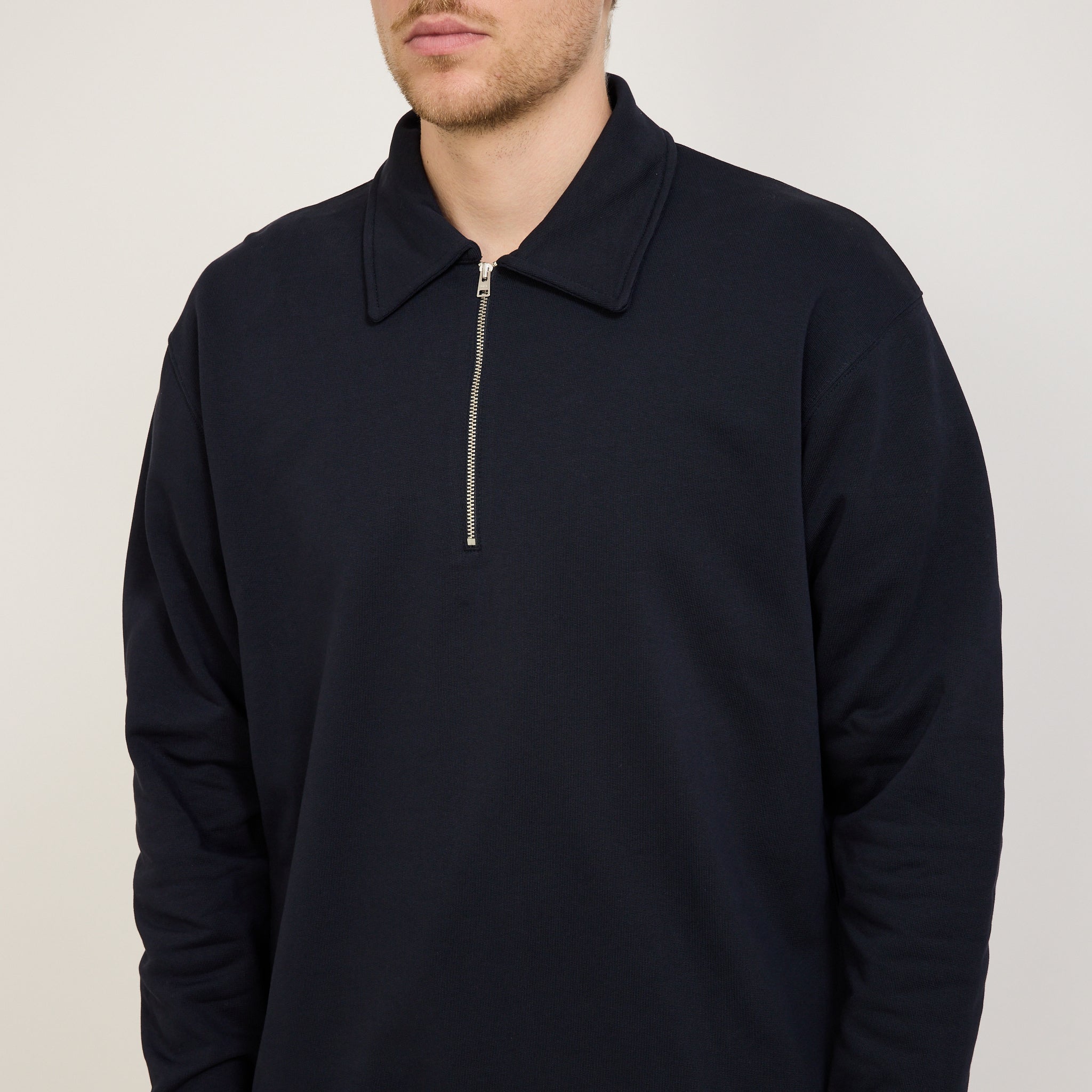 Norse Projects | Ketel Relaxed Organic Half Zip Sweater Dark Navy | Maplestore