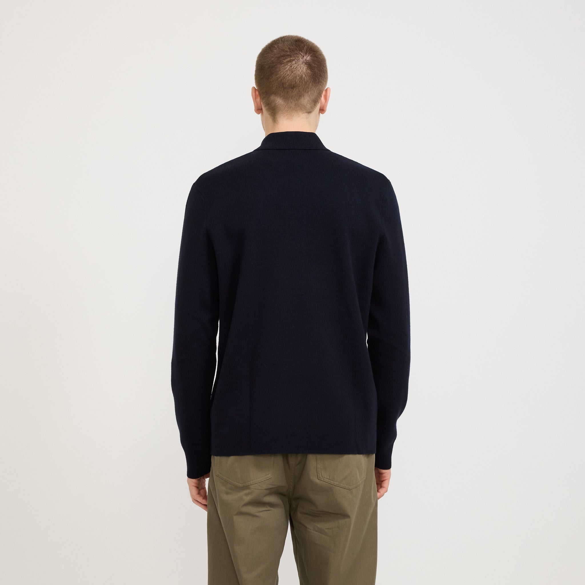 Norse Projects | Kian Merino Cotton Milano Polo Dark Navy | Maplestore