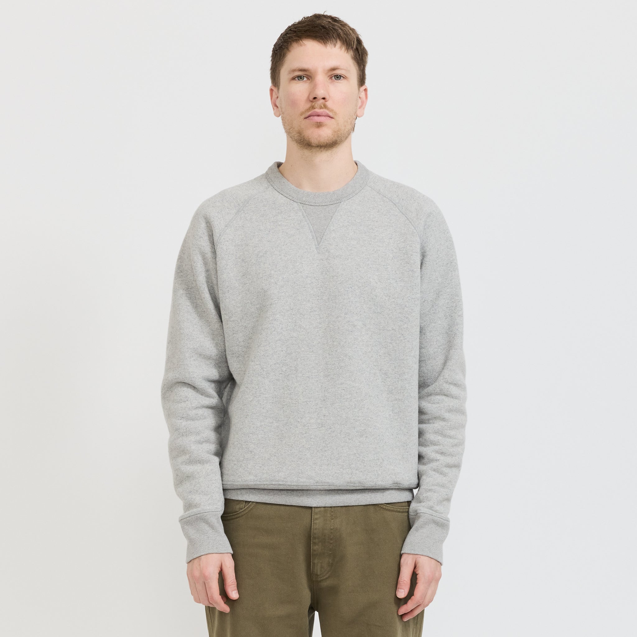 Marten Relaxed Cotton Wool Sweatshirt Grey Melange