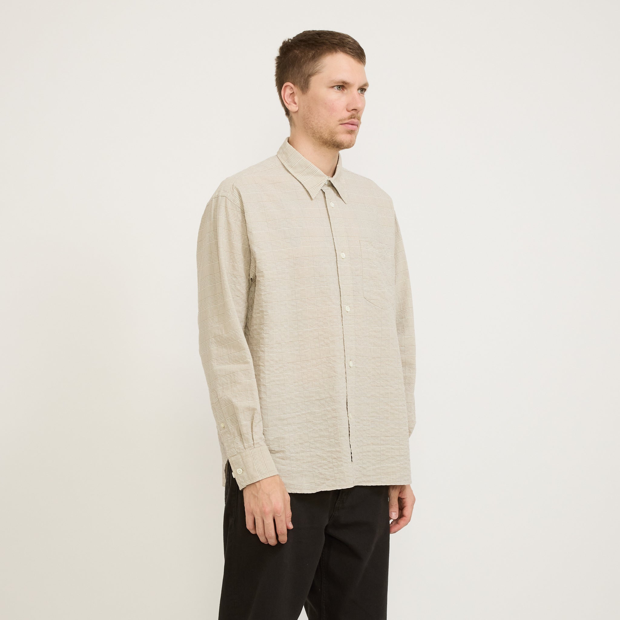 Mo Oversized Check Shirt Heathland Brown