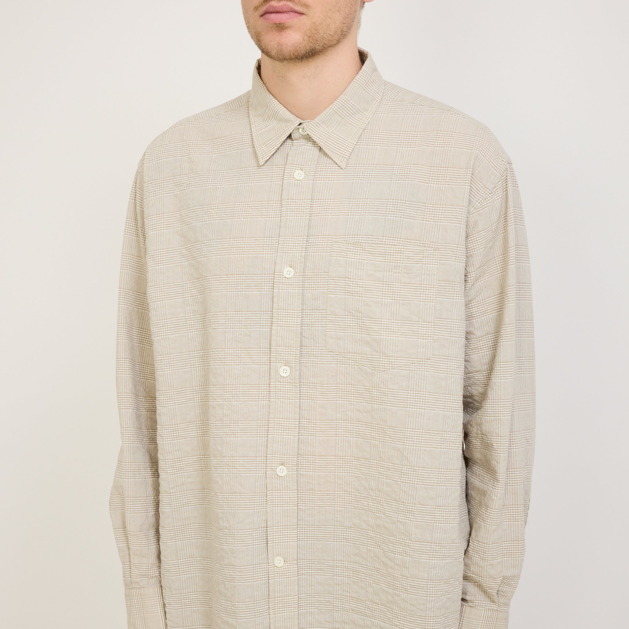 Mo Oversized Check Shirt Heathland Brown